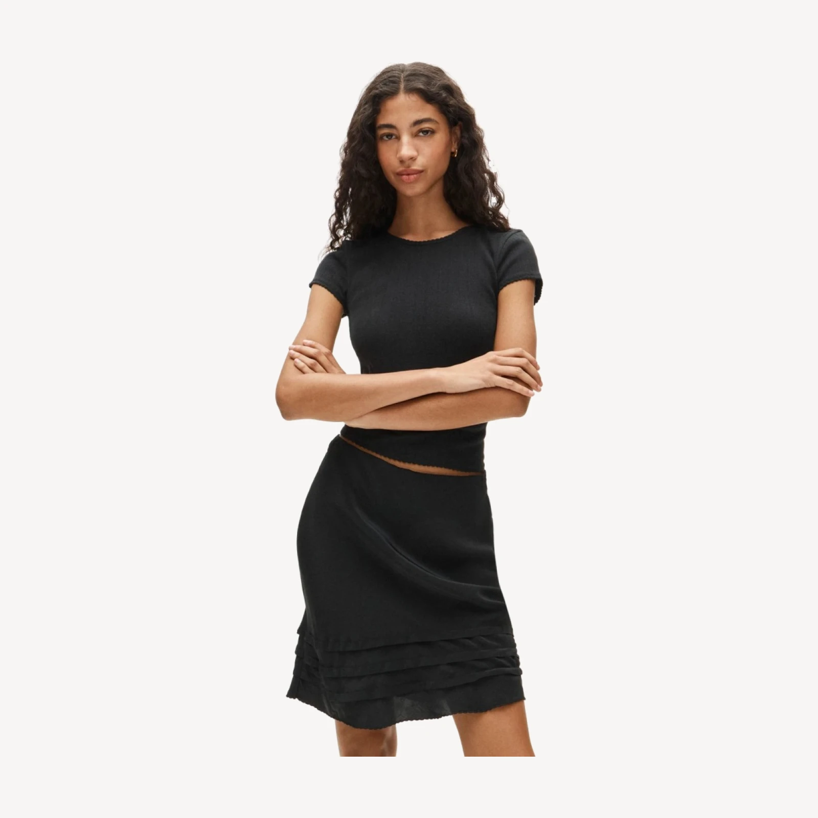 Pointelle short-sleeve T-shirt