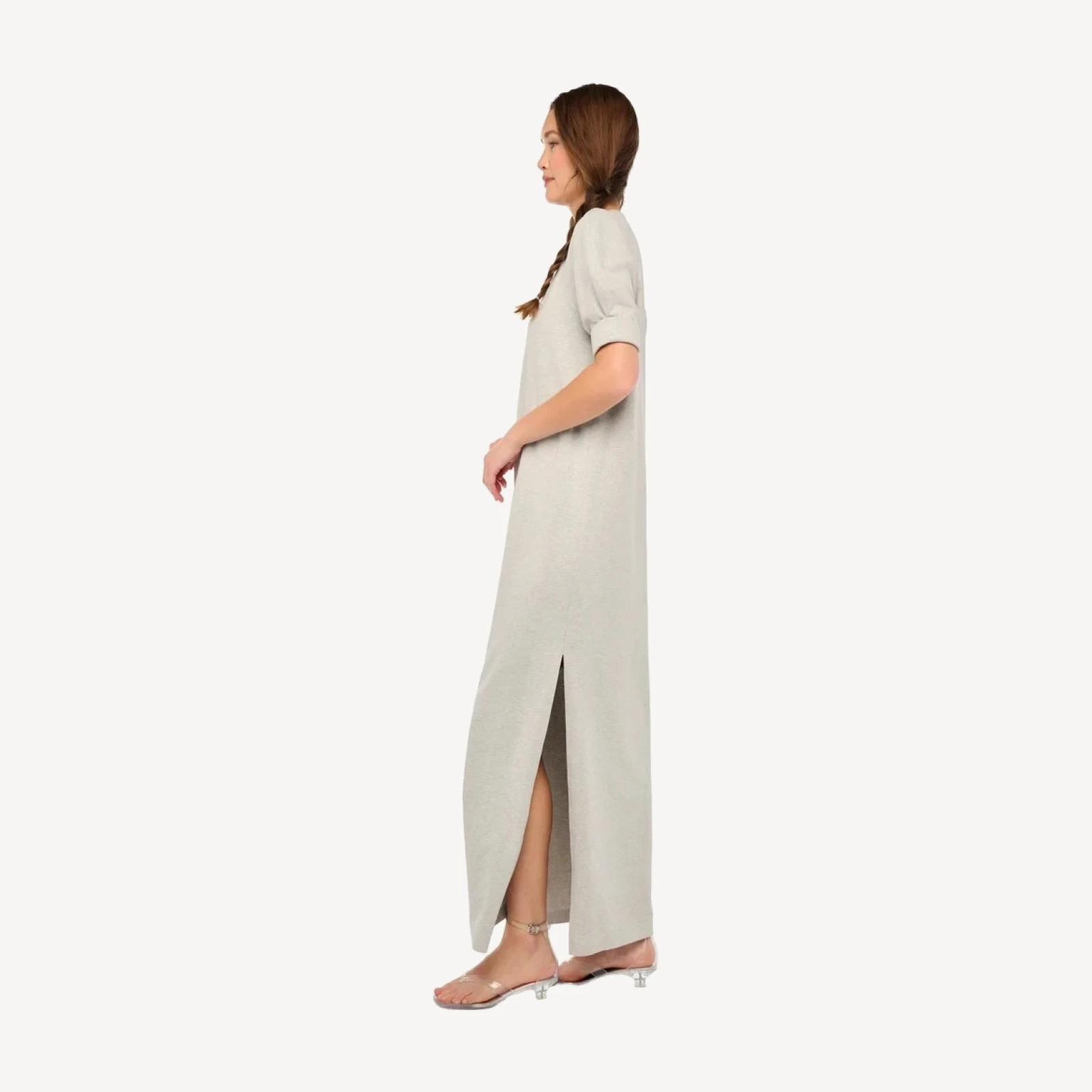 SHORT SLEEVE BOMBER 1980S LONG DRESS