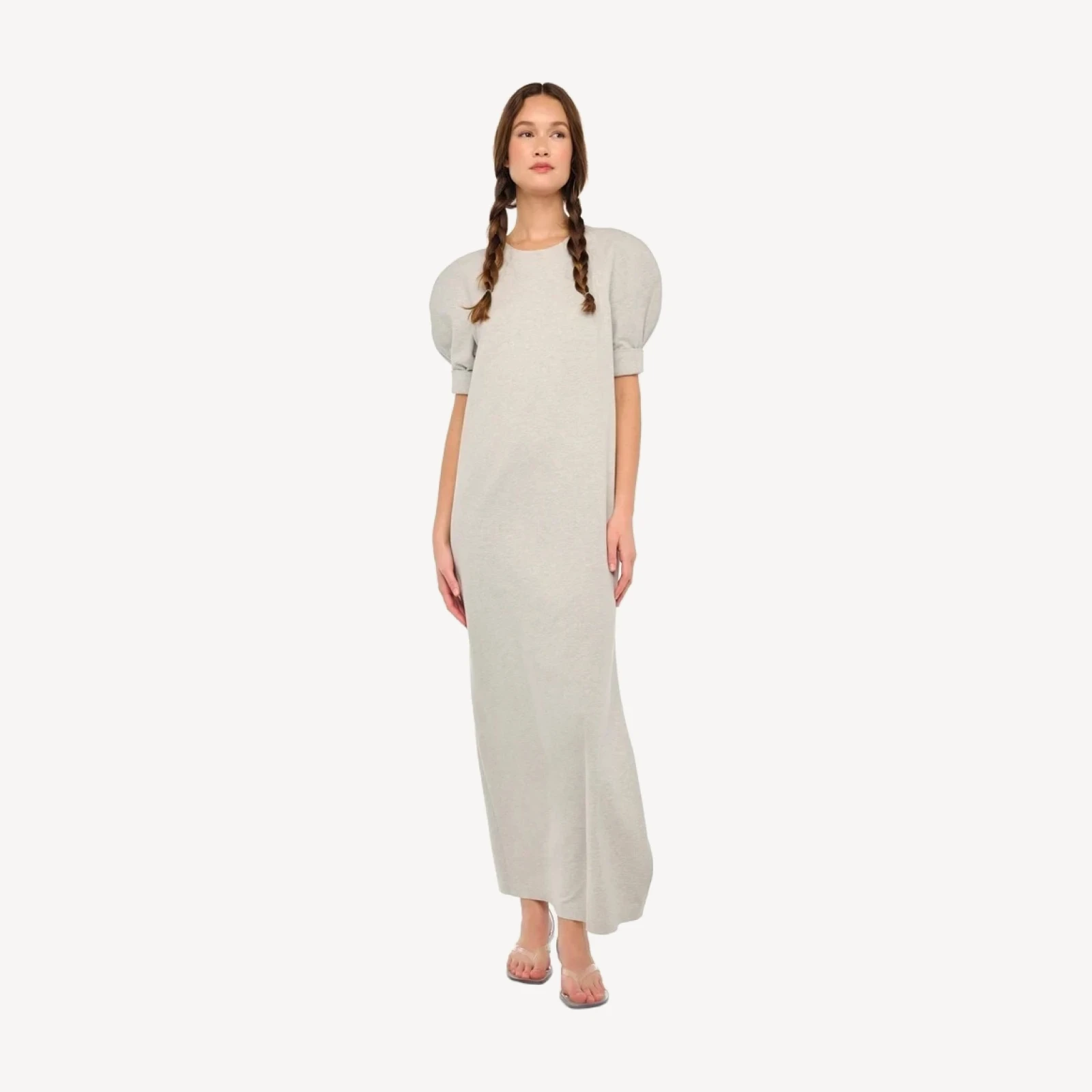 SHORT SLEEVE BOMBER 1980S LONG DRESS