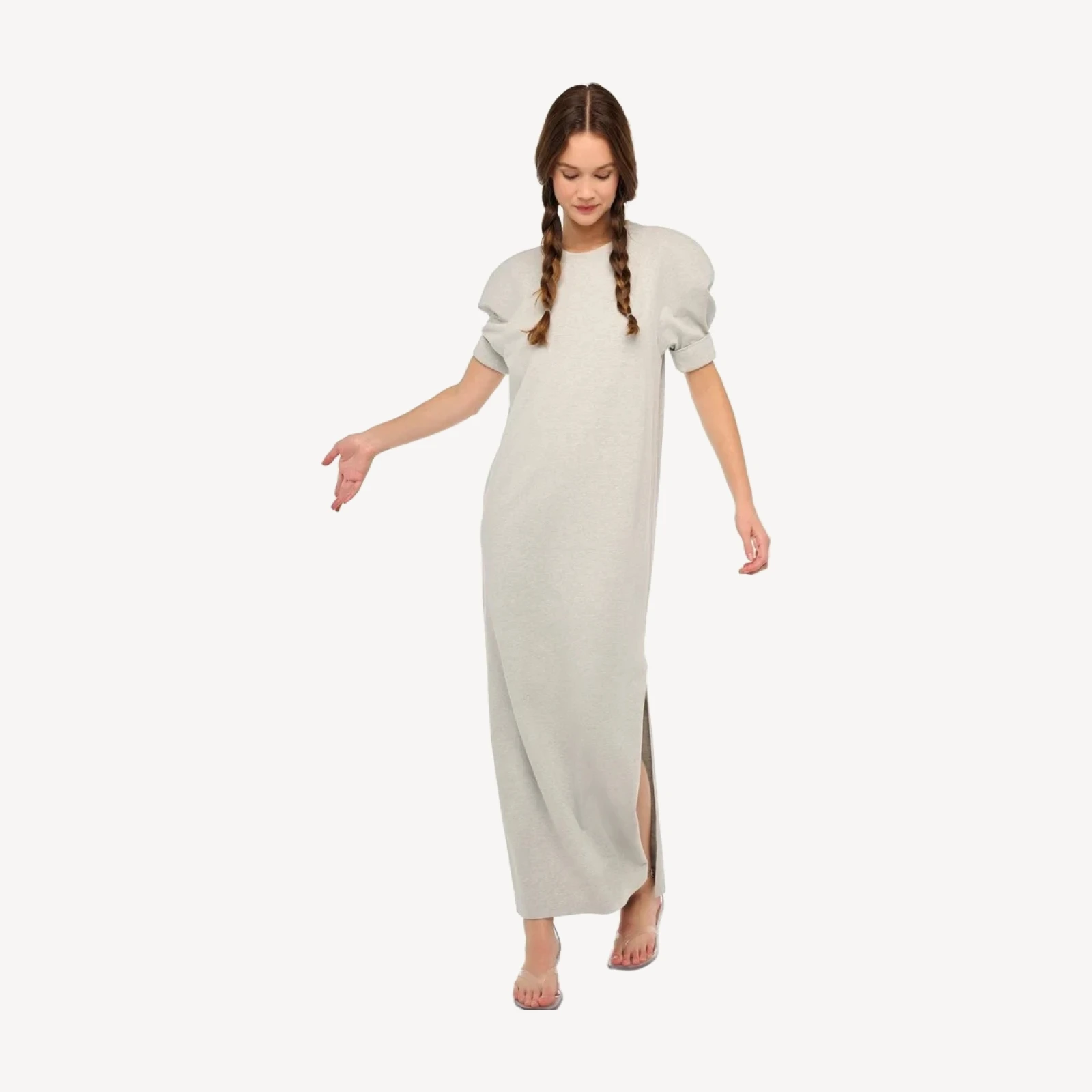 SHORT SLEEVE BOMBER 1980S LONG DRESS