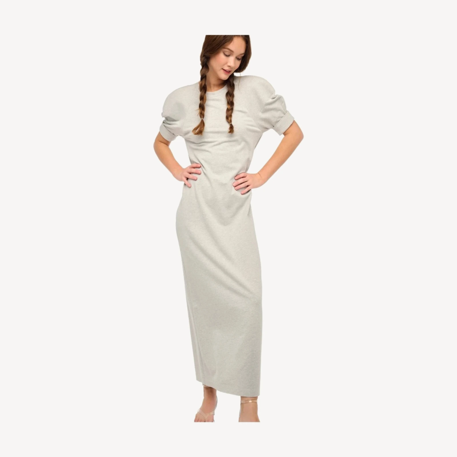 SHORT SLEEVE BOMBER 1980S LONG DRESS
