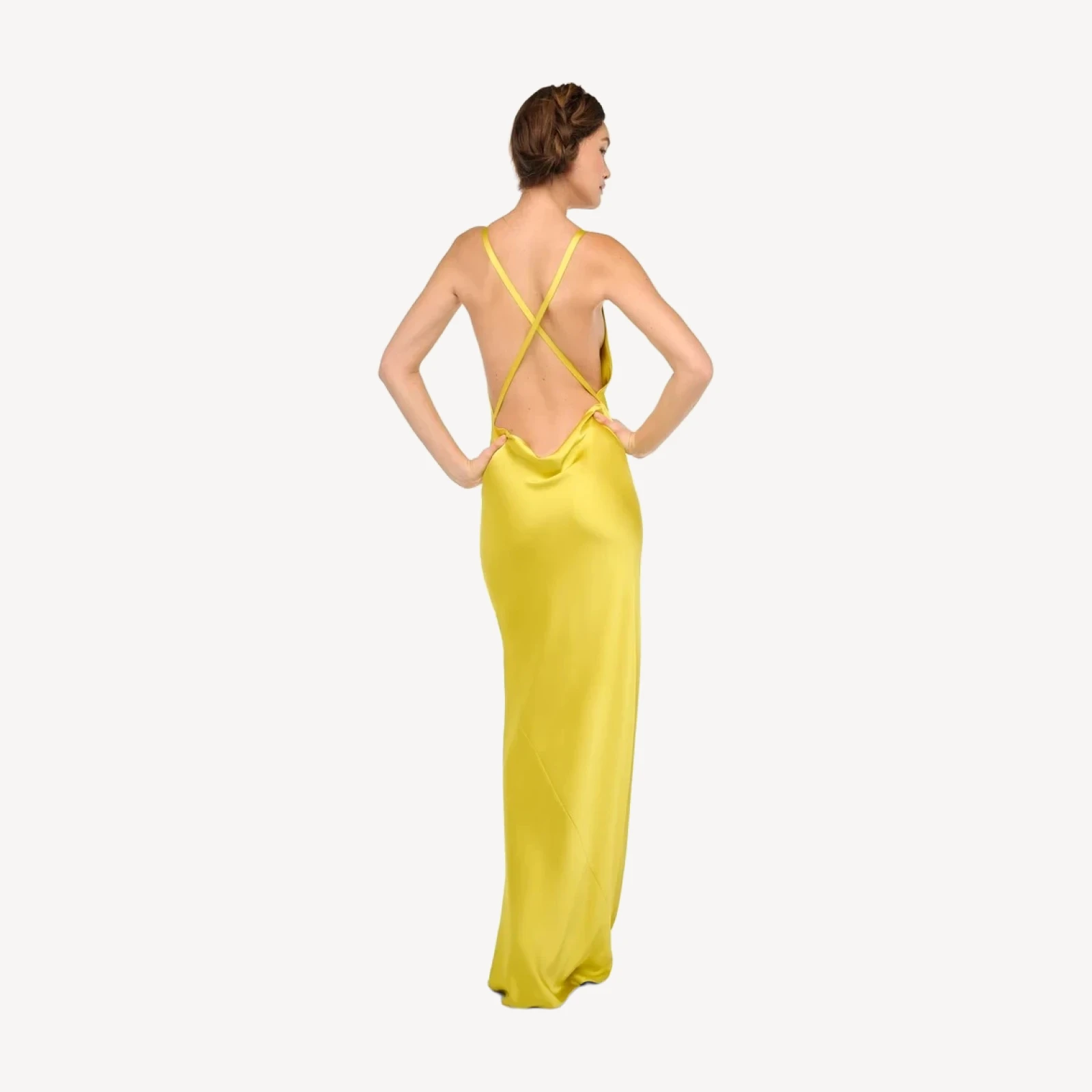 CROSS BACK BIAS GOWN