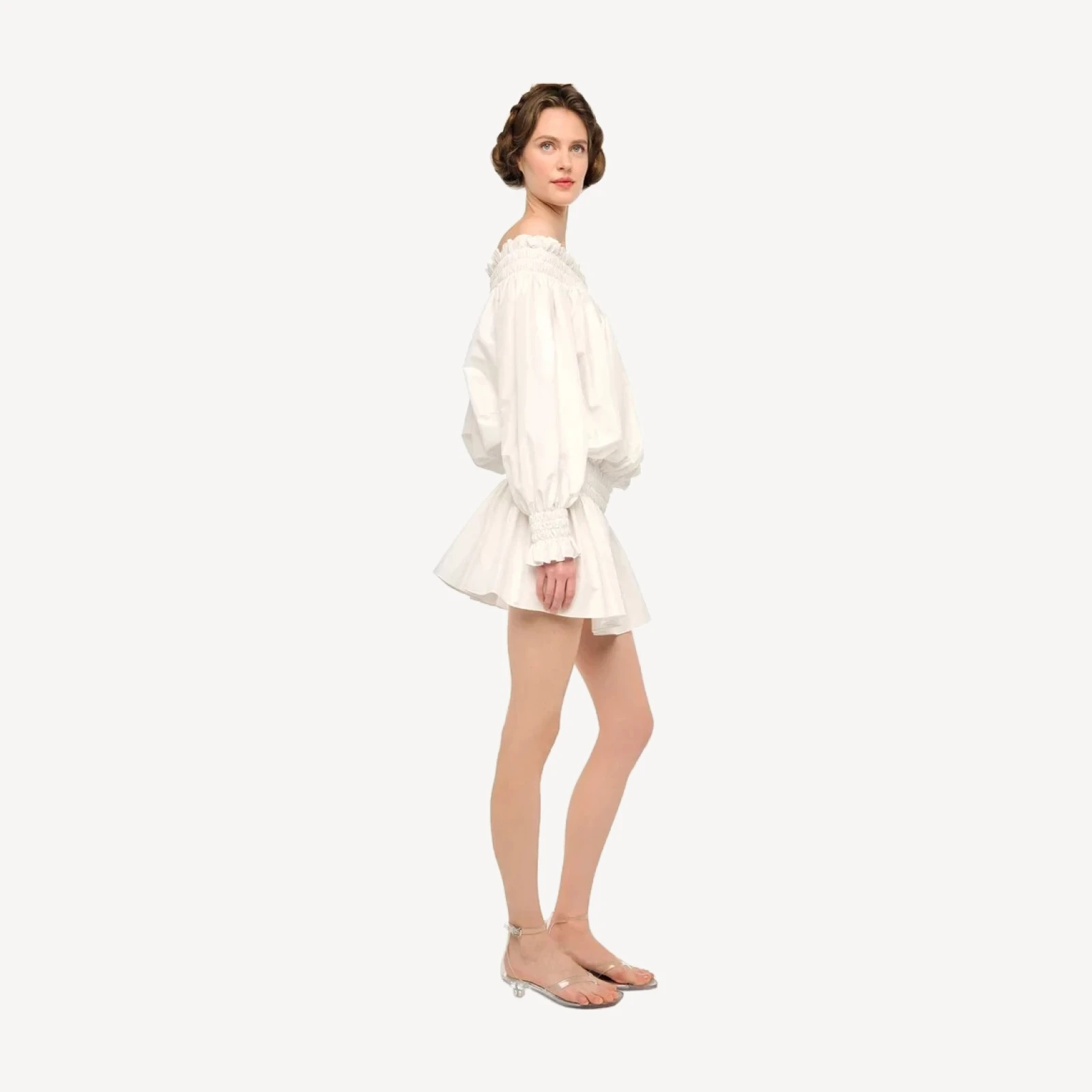 LONG SLEEVE PEASANT MINI DRESS