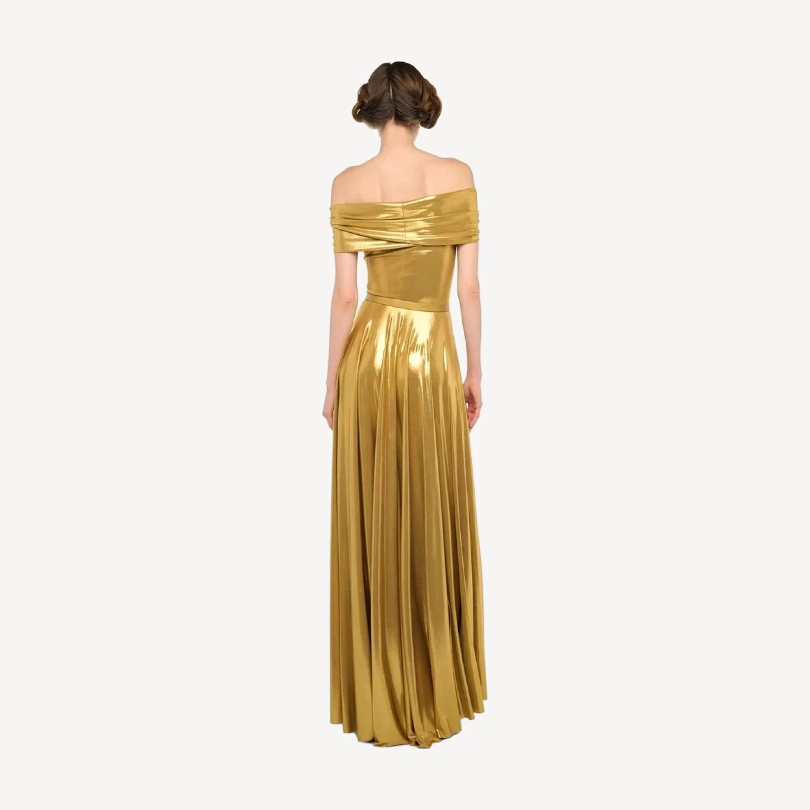 COWL NECK FLARED GOWN
