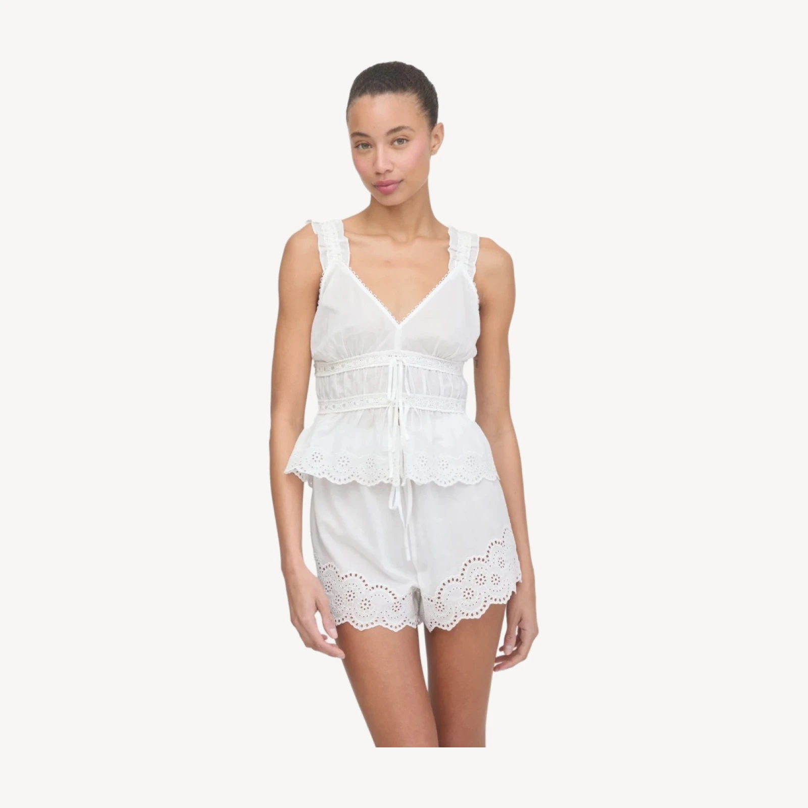 The Raven Top - White Broderie Voile