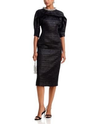 Simkhai Ashleigh Embellished Satin Midi Dress