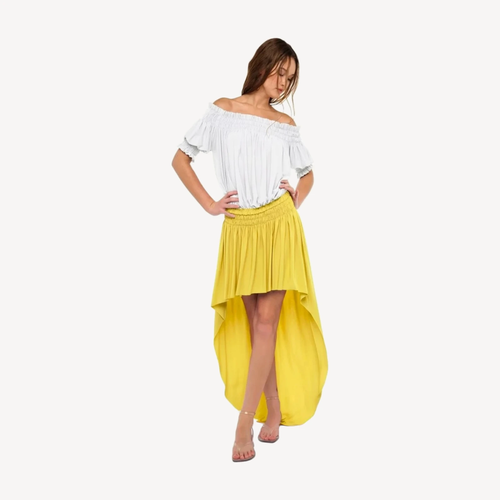 HI LOW PEASANT SKIRT