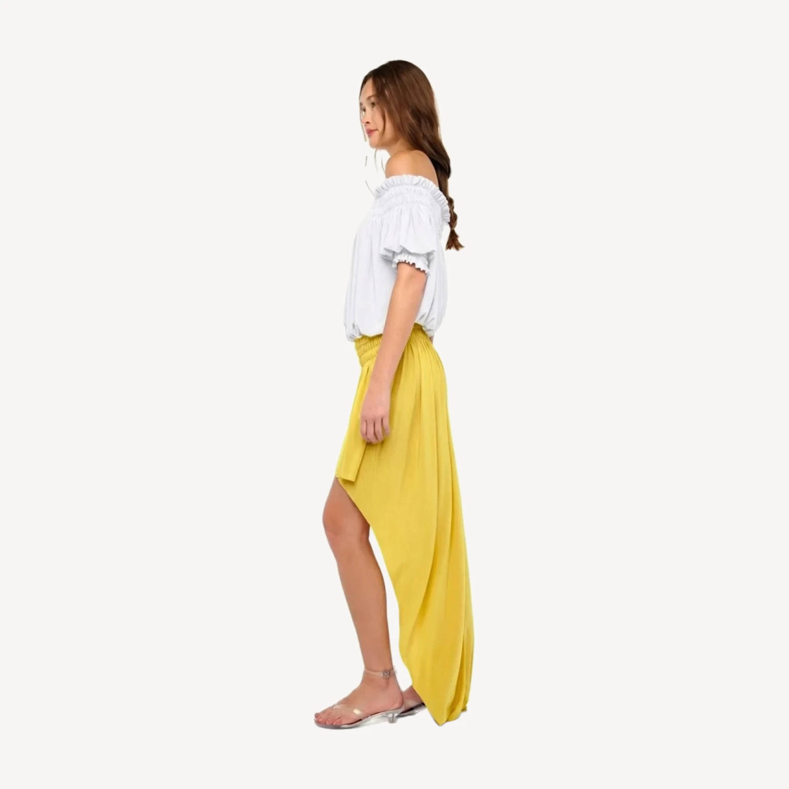 HI LOW PEASANT SKIRT
