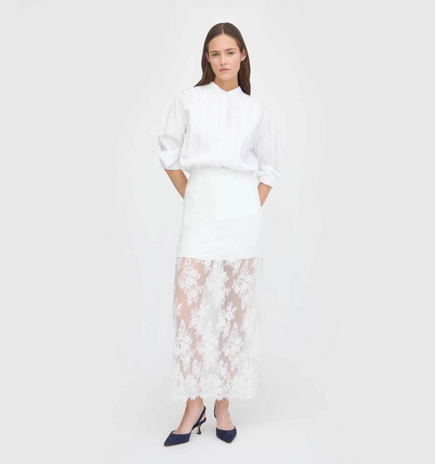 The Olympia Skirt - White Magnolia Lace