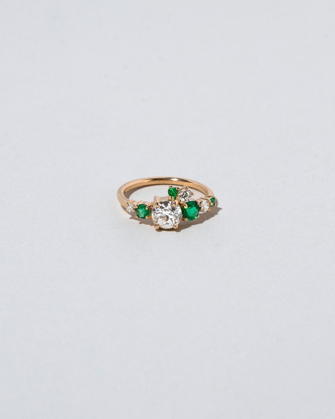 Luna Ring - White Diamond & Emerald