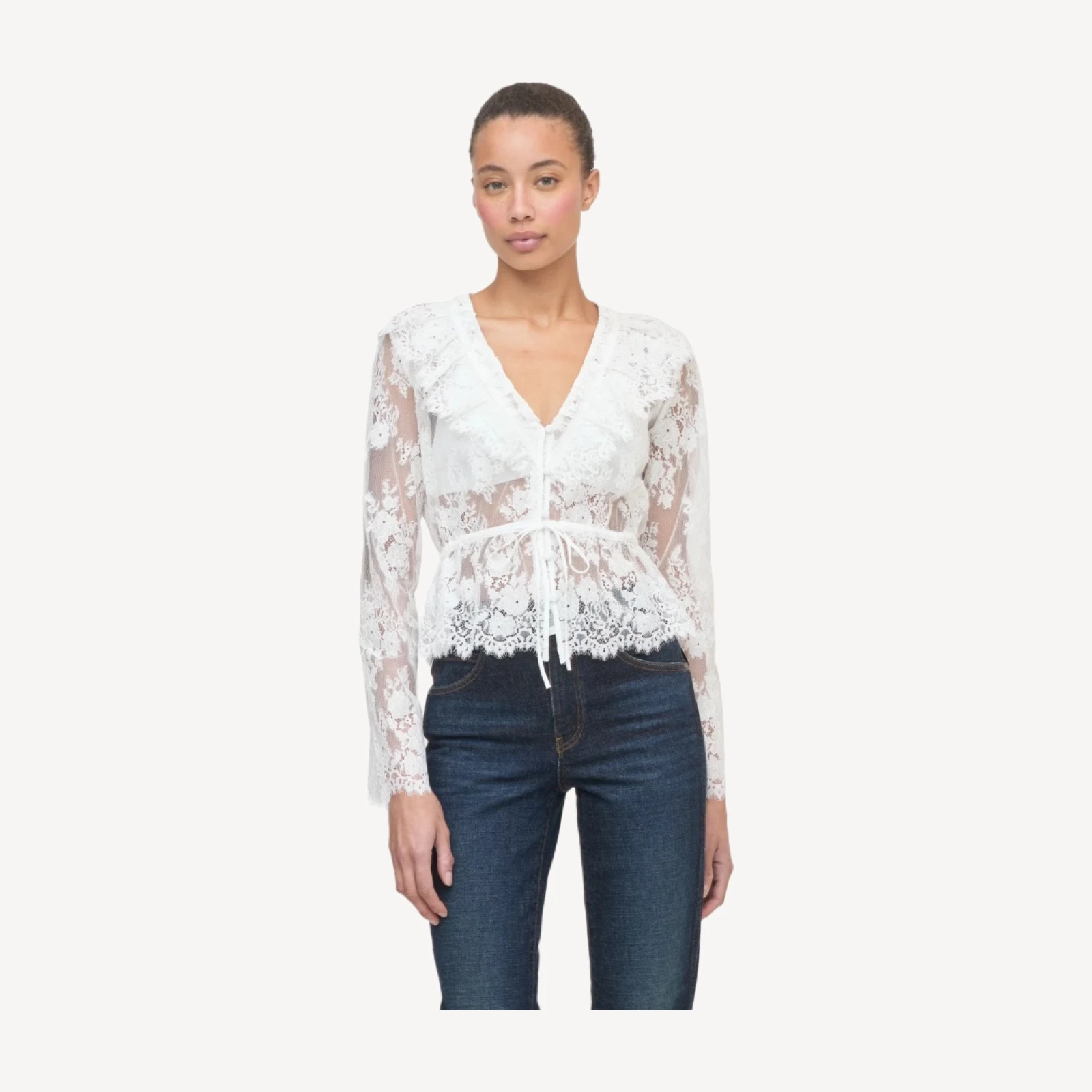The Zoya Top - White Magnolia Lace