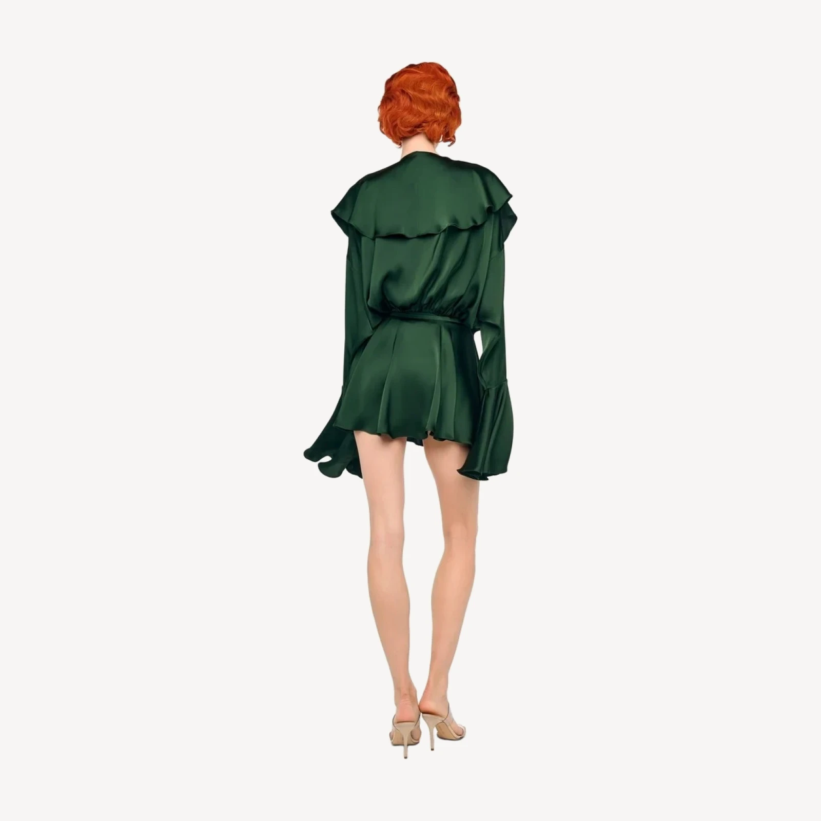 LONG SLEEVE DEEP V RUFFLE BODYSUIT