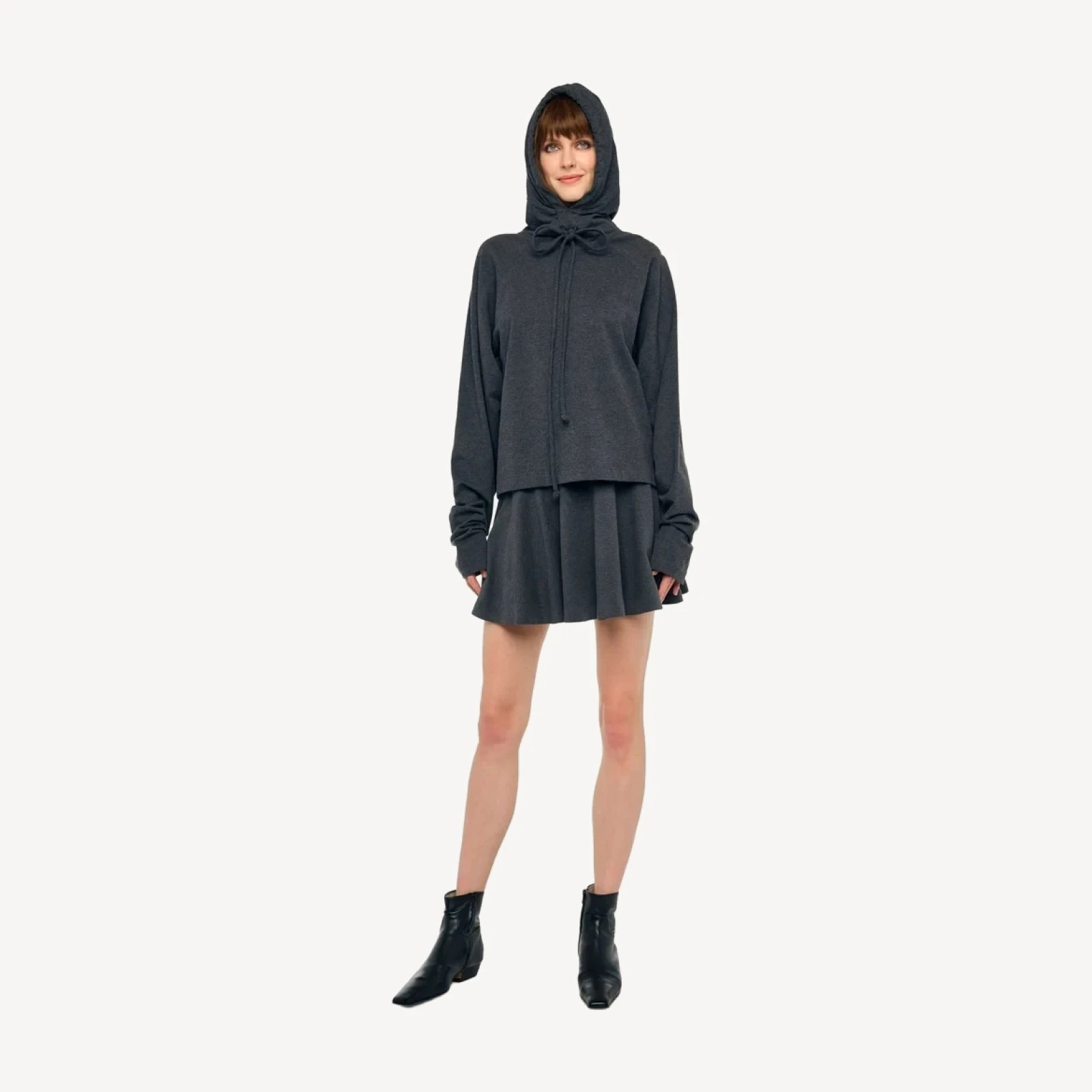 OVERSIZED RAGLAN SLEEVE HOODED TOP