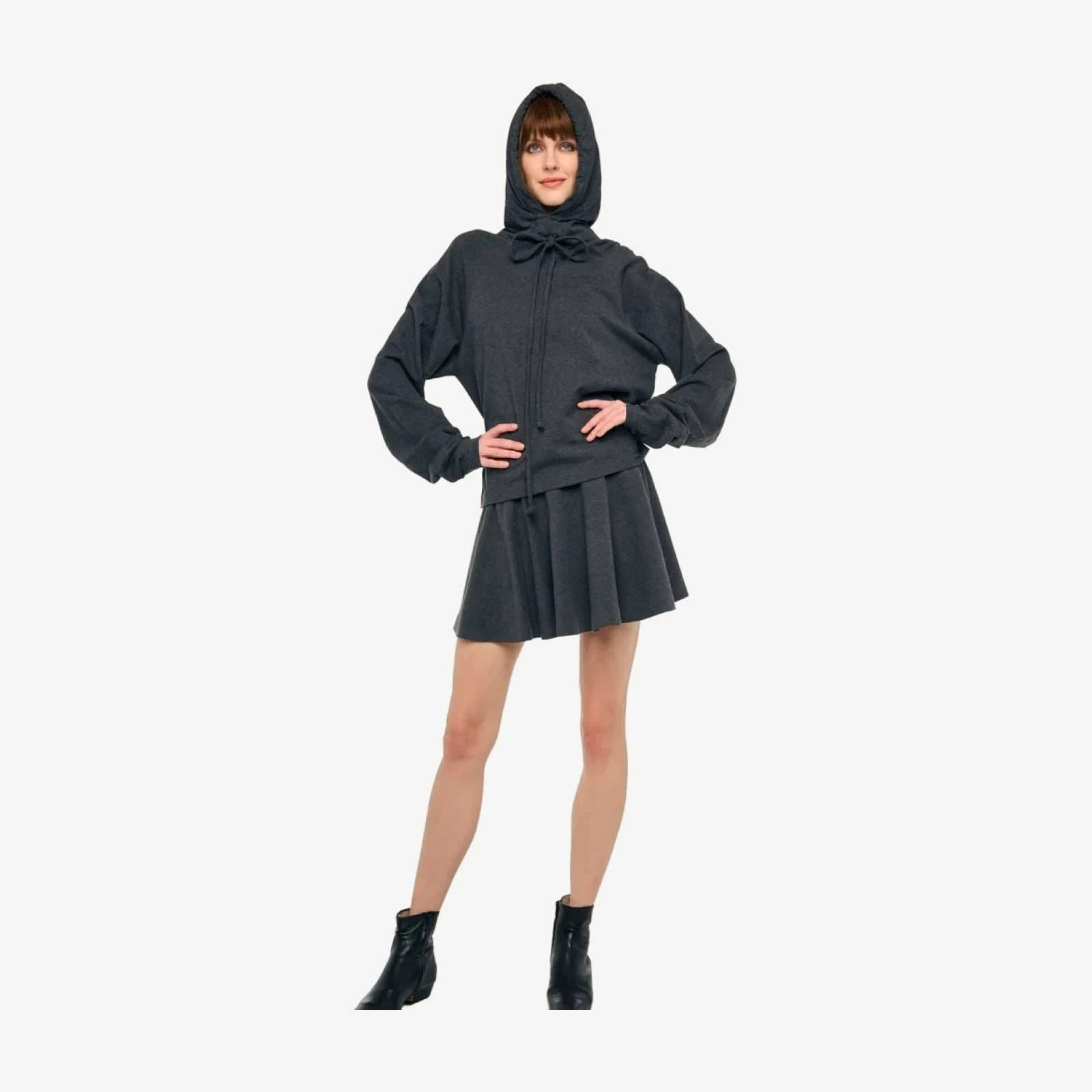 OVERSIZED RAGLAN SLEEVE HOODED TOP