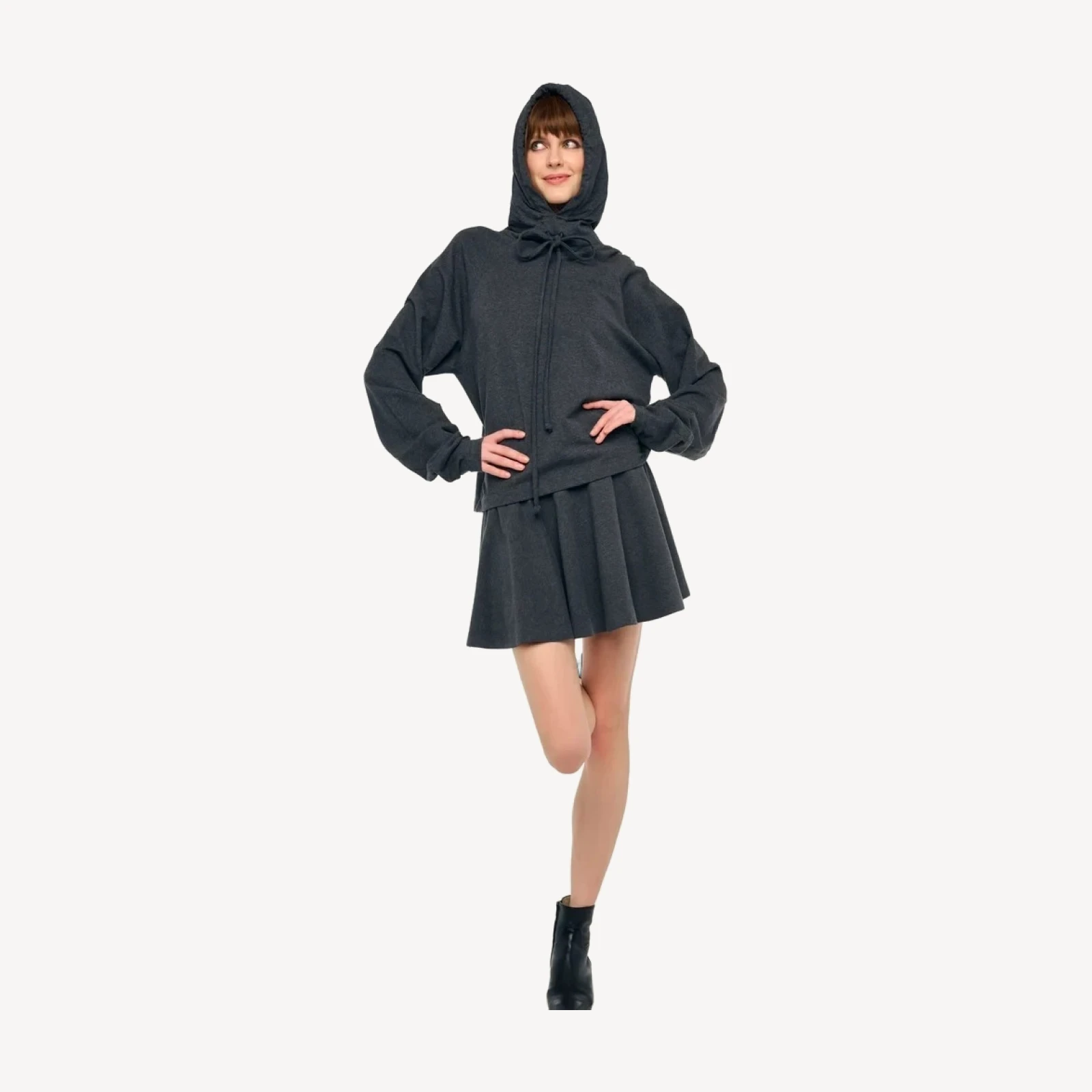 OVERSIZED RAGLAN SLEEVE HOODED TOP