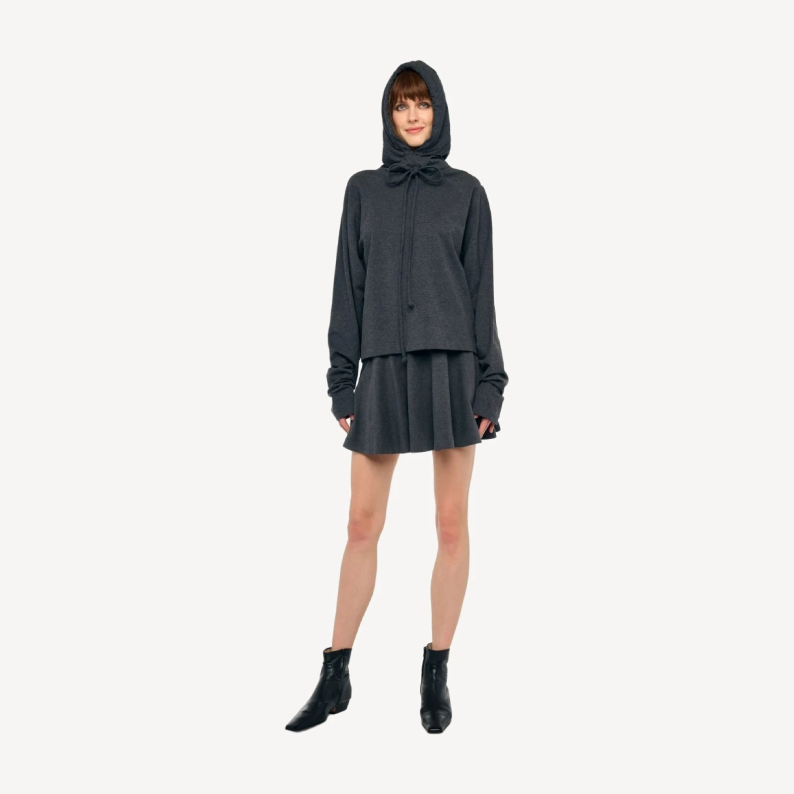 OVERSIZED RAGLAN SLEEVE HOODED TOP
