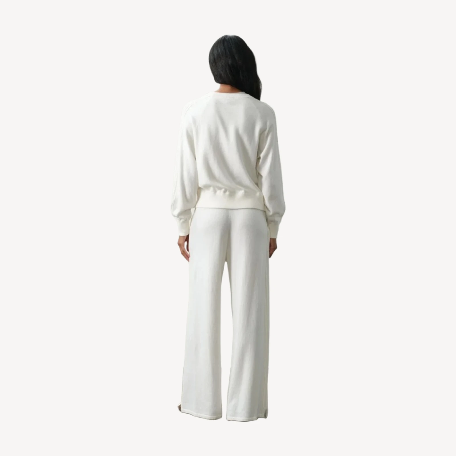 MAGLIONE GIROCOLLO IN COTONE E CASHMERE KATIE - ECRÙ