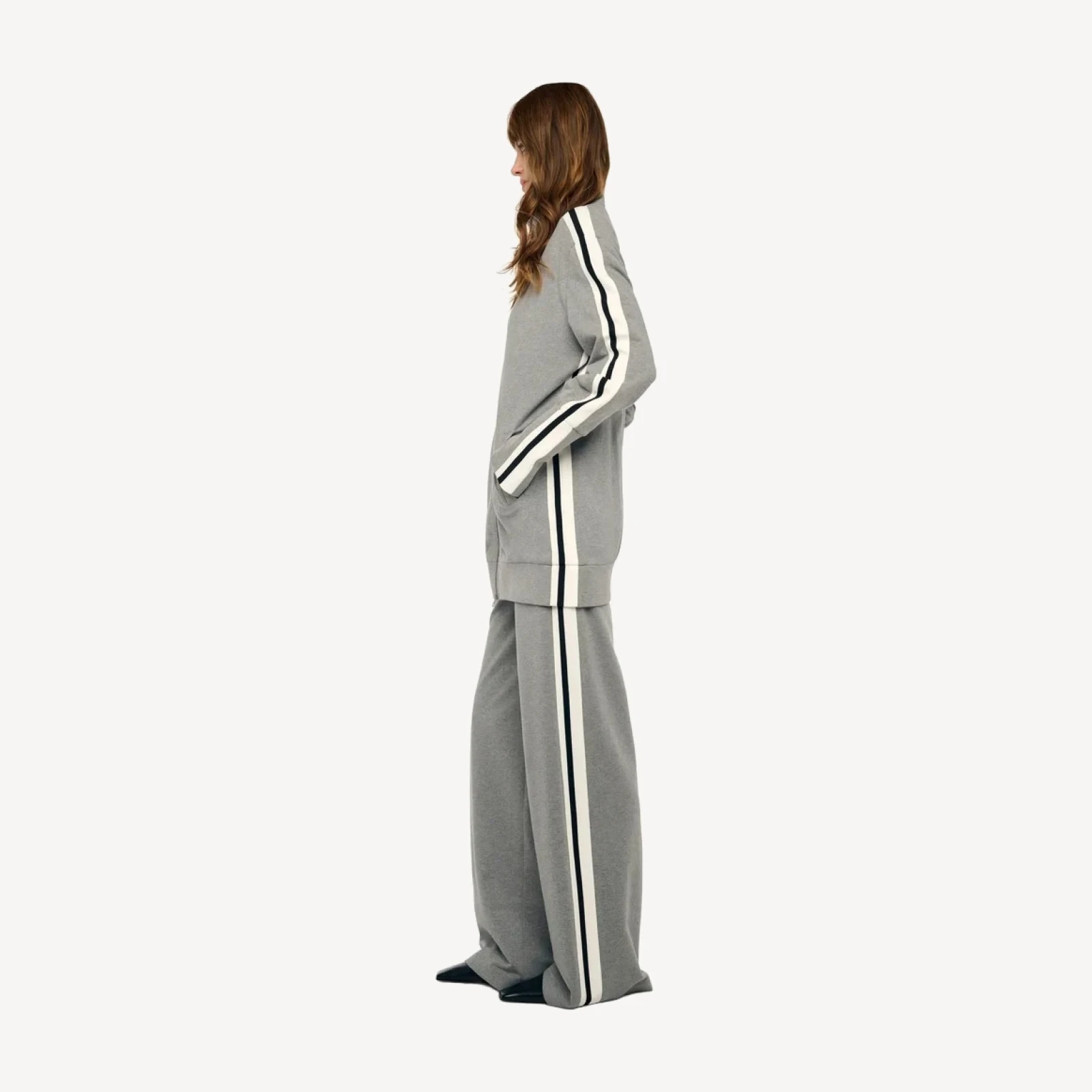 SIDE STRIPE FLAT FRONT WIDE PANT