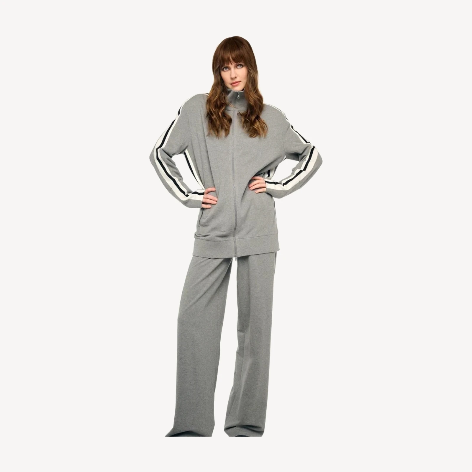 SIDE STRIPE FLAT FRONT WIDE PANT