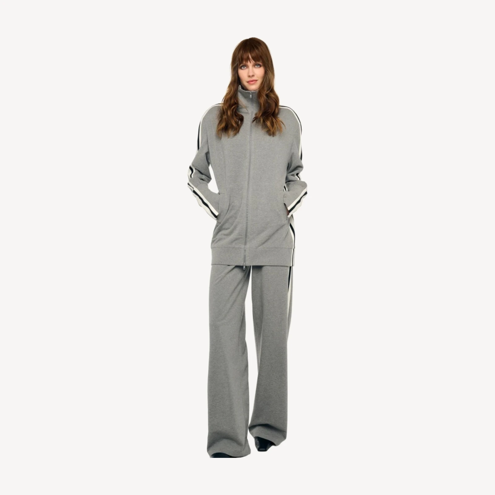 SIDE STRIPE FLAT FRONT WIDE PANT
