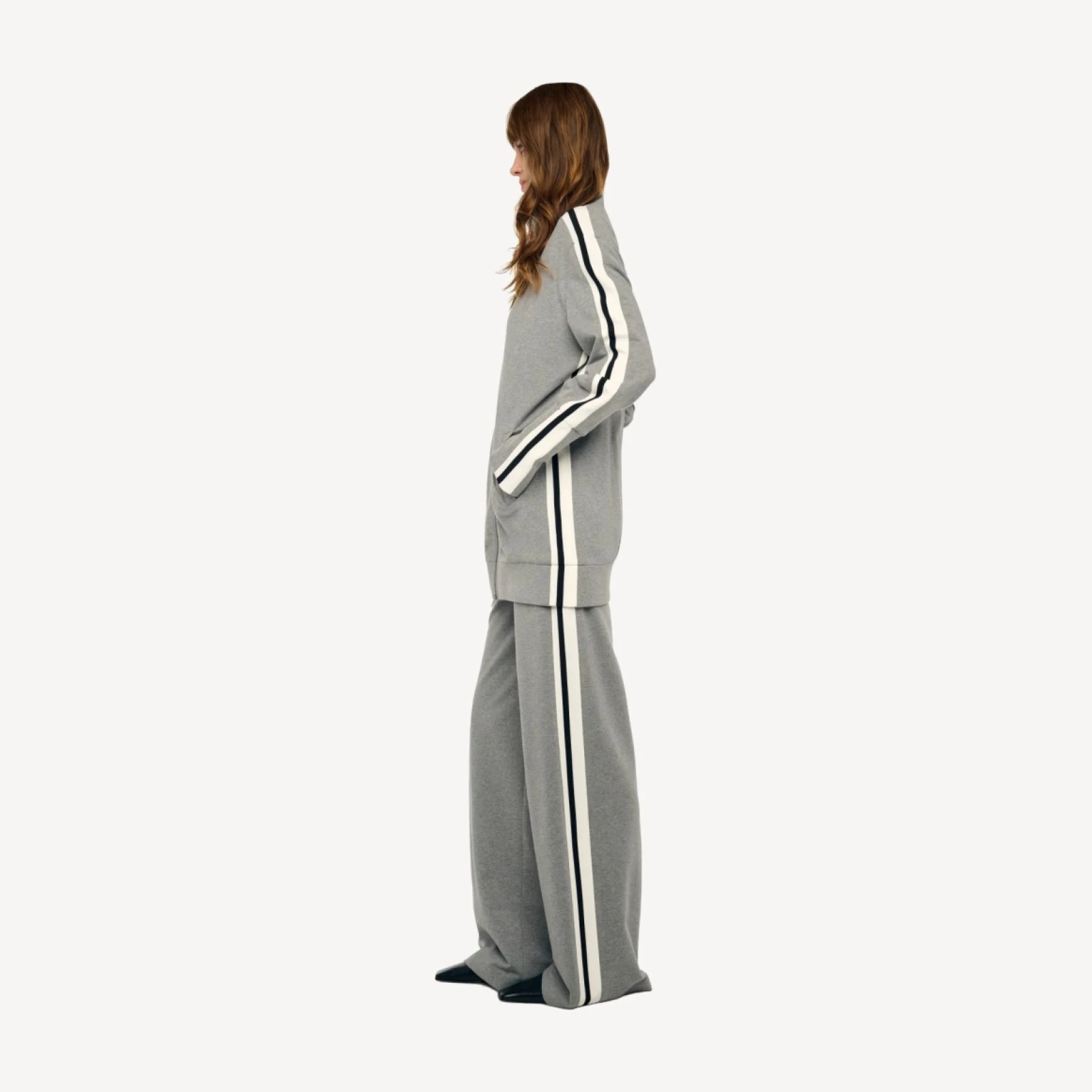 SIDE STRIPE FLAT FRONT WIDE PANT