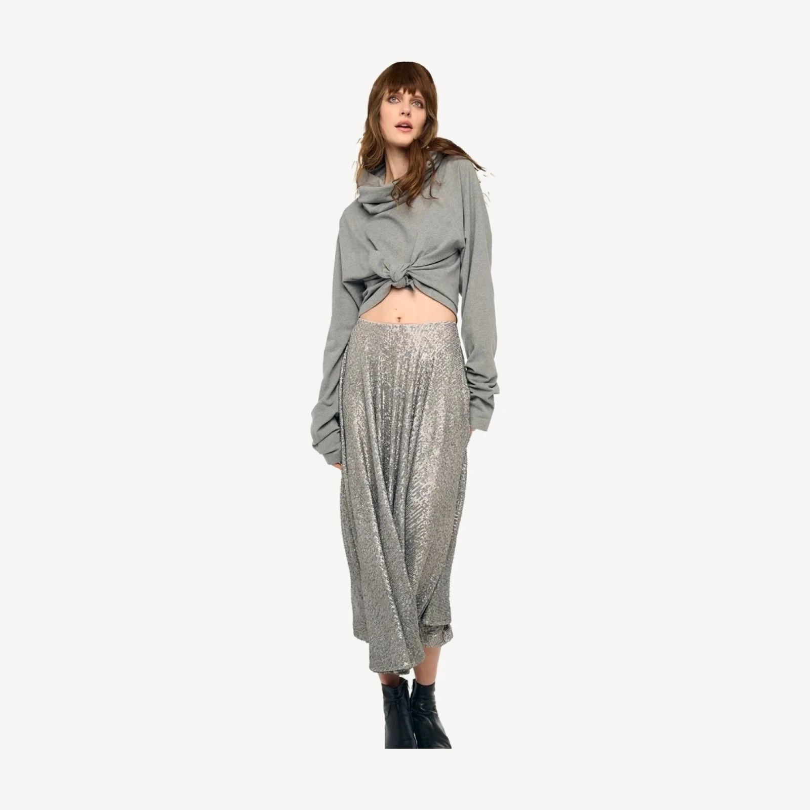 TIE FRONT TURTLE SWEATSHIRT
