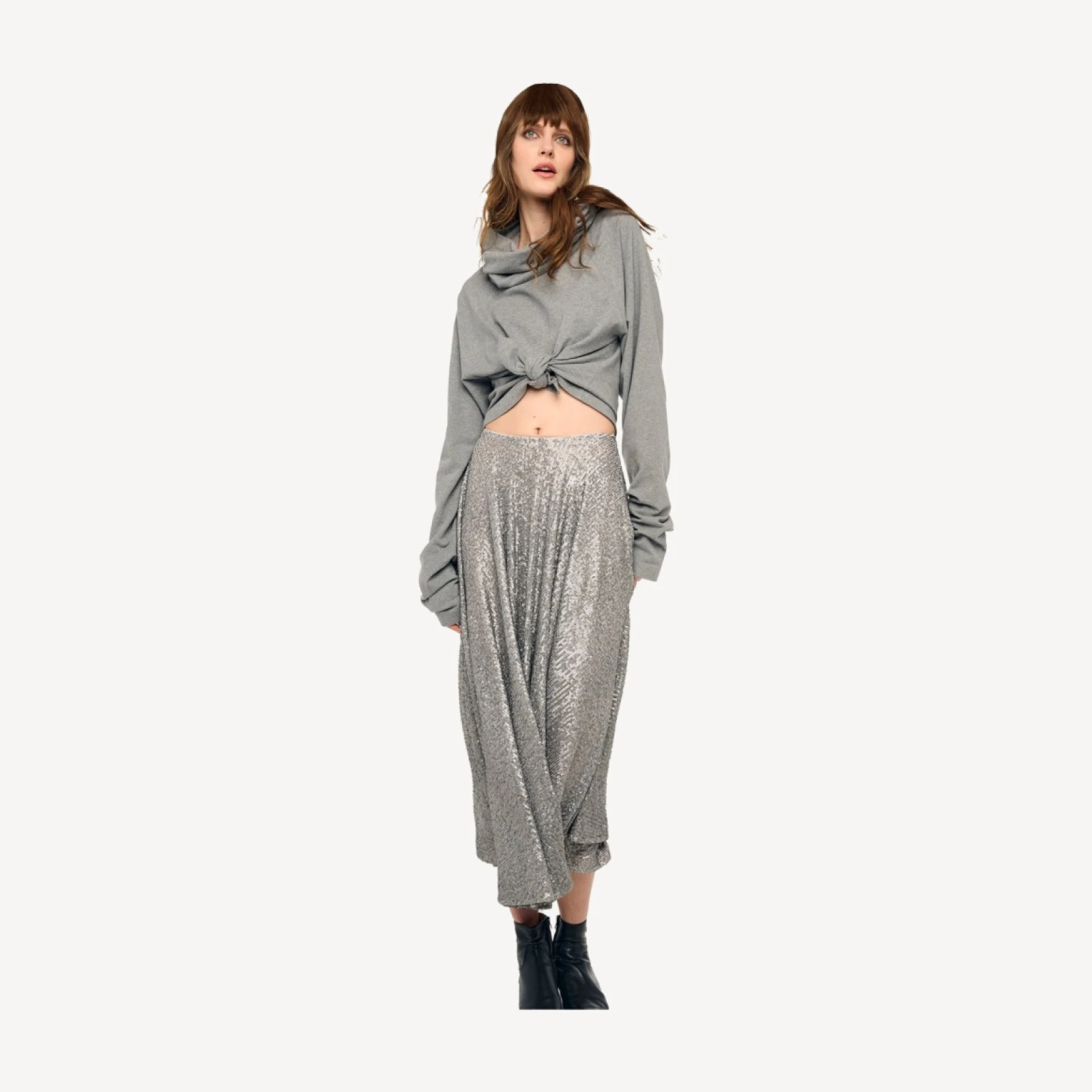 TIE FRONT TURTLE SWEATSHIRT