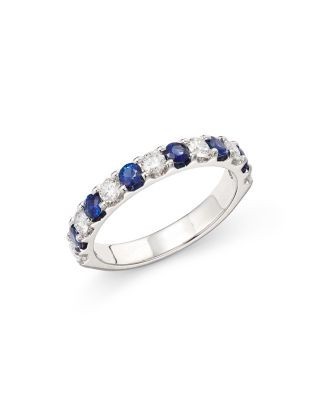 Bloomingdale's Fine Collection Sapphire & Diamond Eternity Band in 14K White Gold