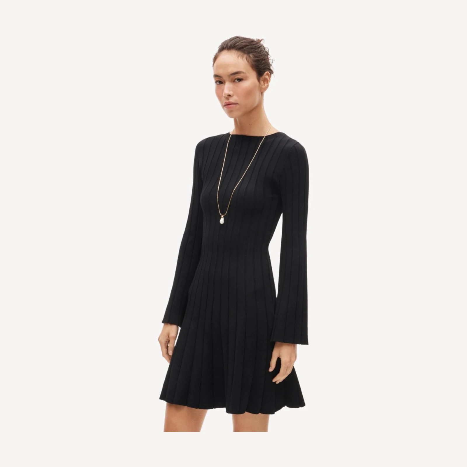 Rib-knit mini sweater-dress
