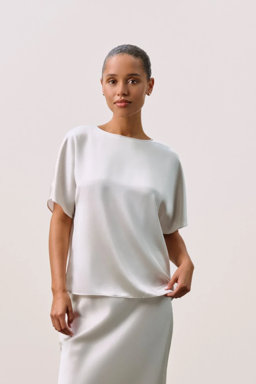 PENNY SILK TEE - MARBLE, photo 2