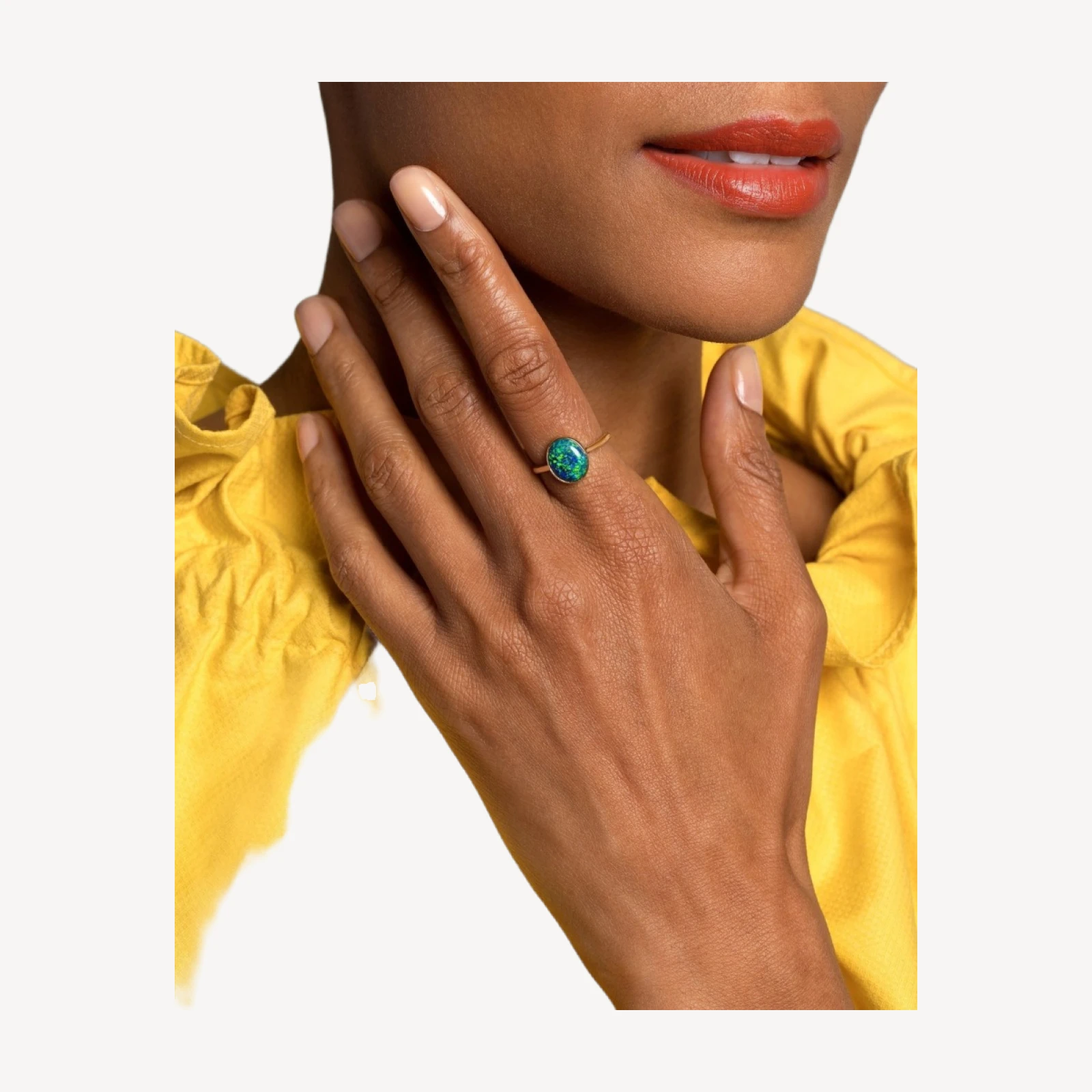 Australian Black Opal Ring