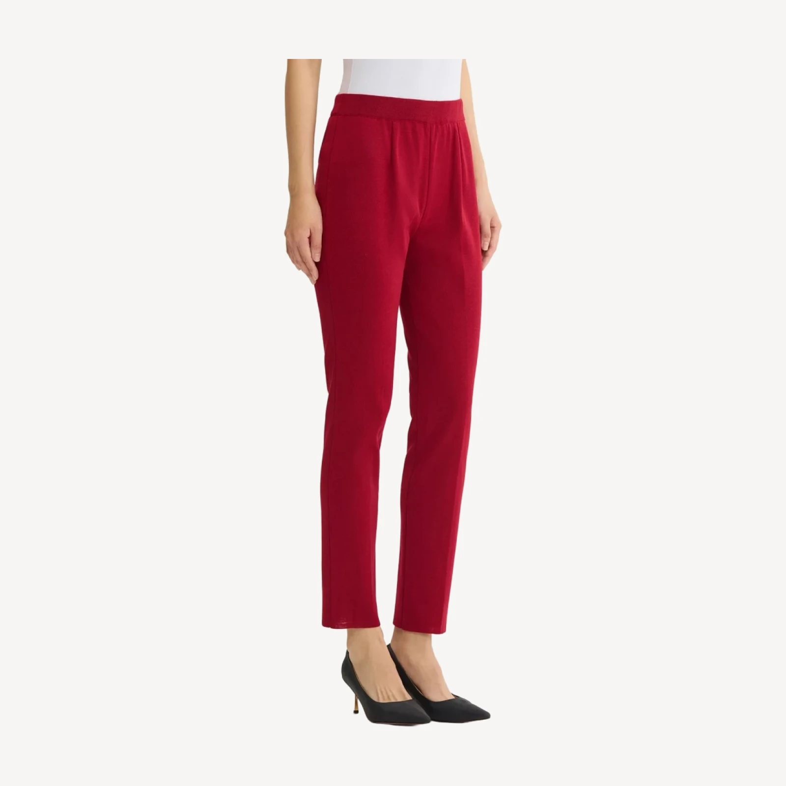 Nancy Slim Leg Mylana Knit Pant, Scarlet