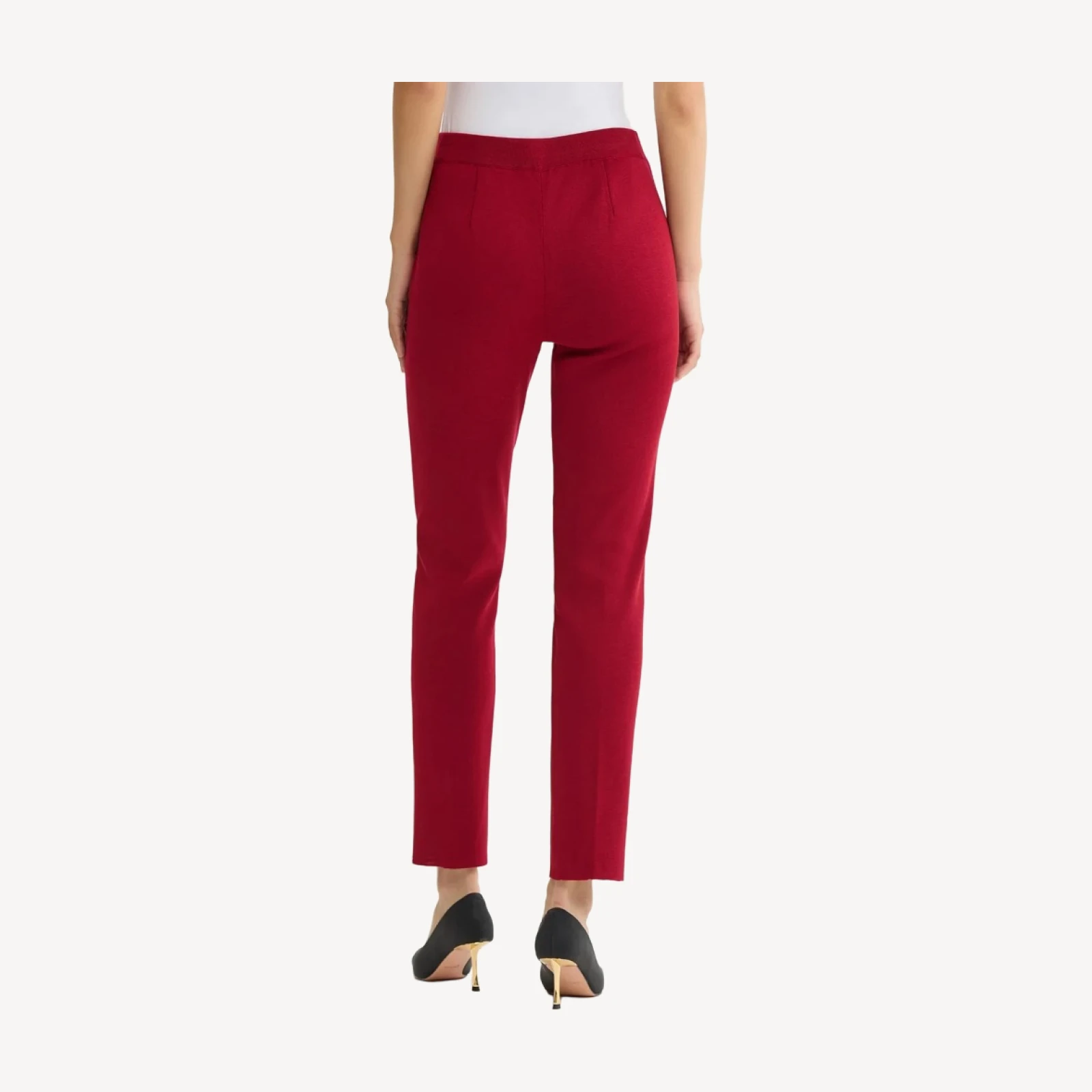 Nancy Slim Leg Mylana Knit Pant, Scarlet