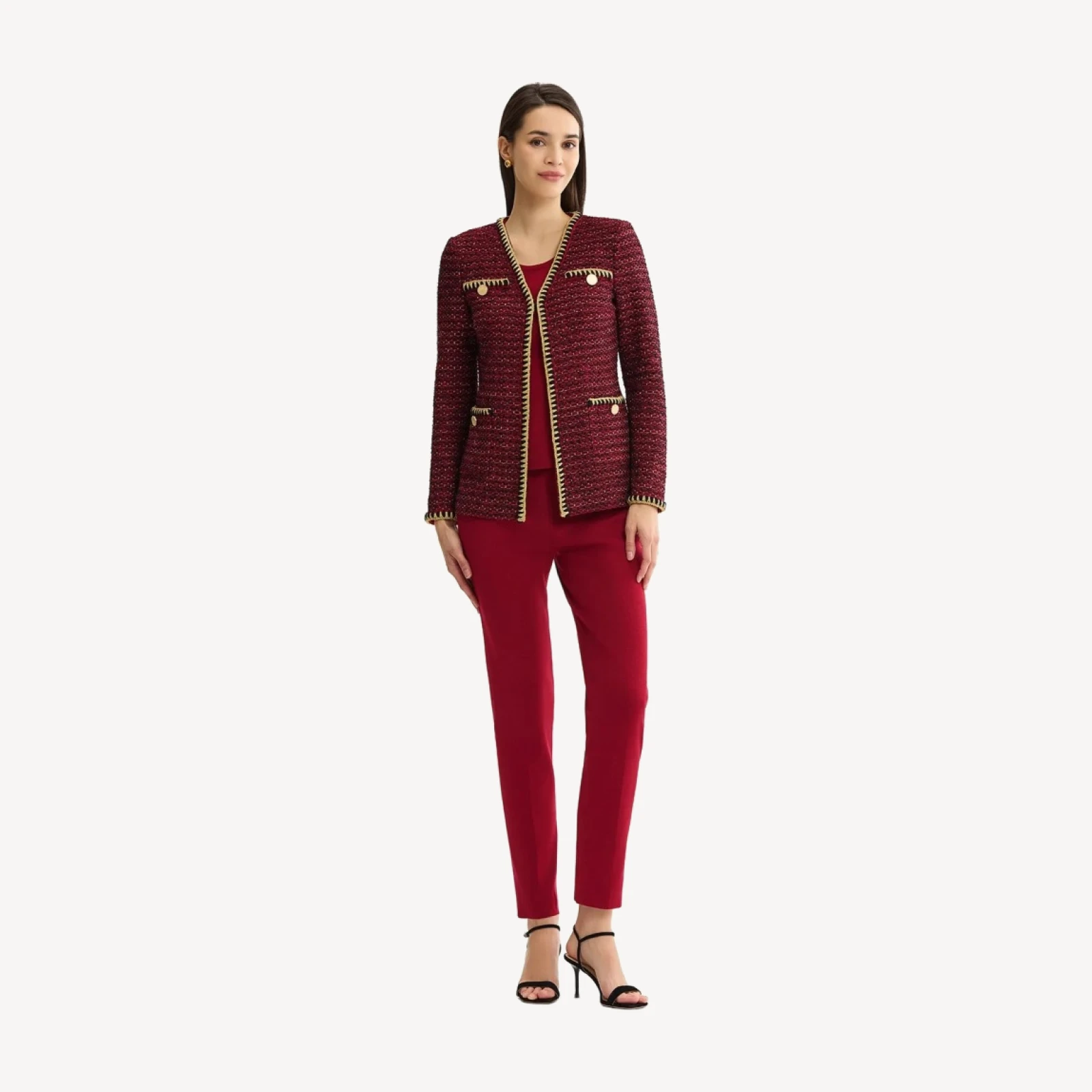 Nancy Slim Leg Mylana Knit Pant, Scarlet