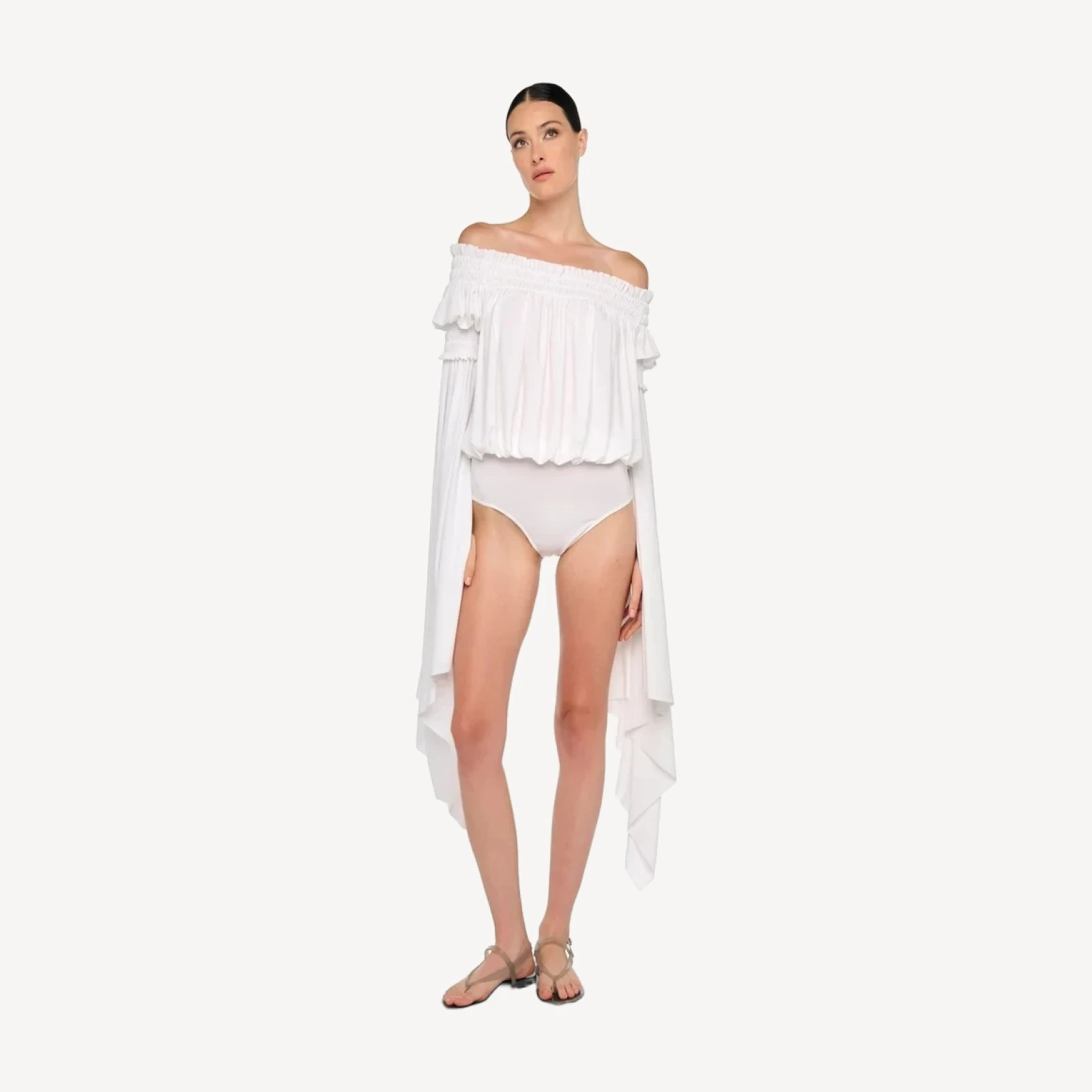 HANDKERCHIEF SLEEVE PEASANT BODYSUIT