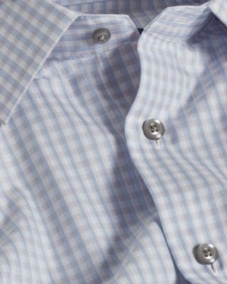David Donahue Trim Fit Dobby Twill Check Dress Shirt
