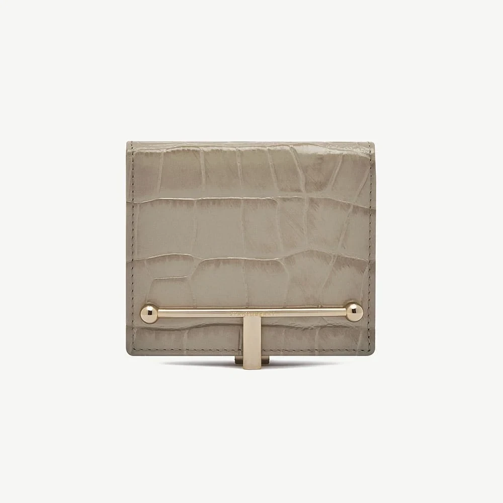 Melville Street Wallet - Croc-Embossed Leather Light Taupe