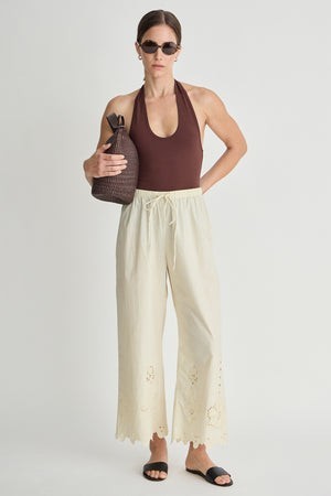 Embroidered Kari Pull On Pant