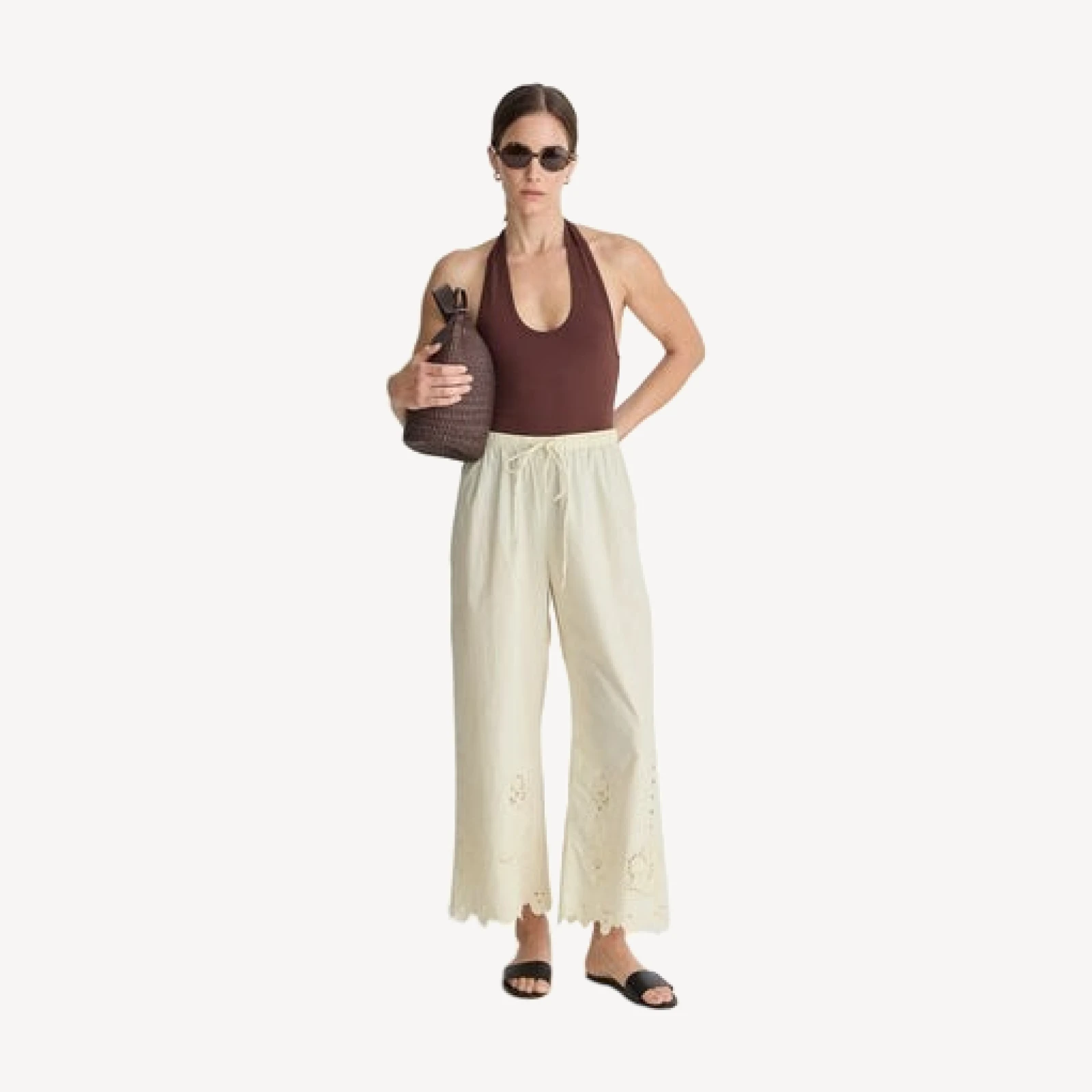 Embroidered Kari Pull On Pant
