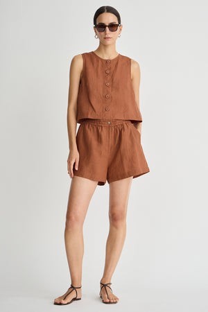 Godet Linen Tank
