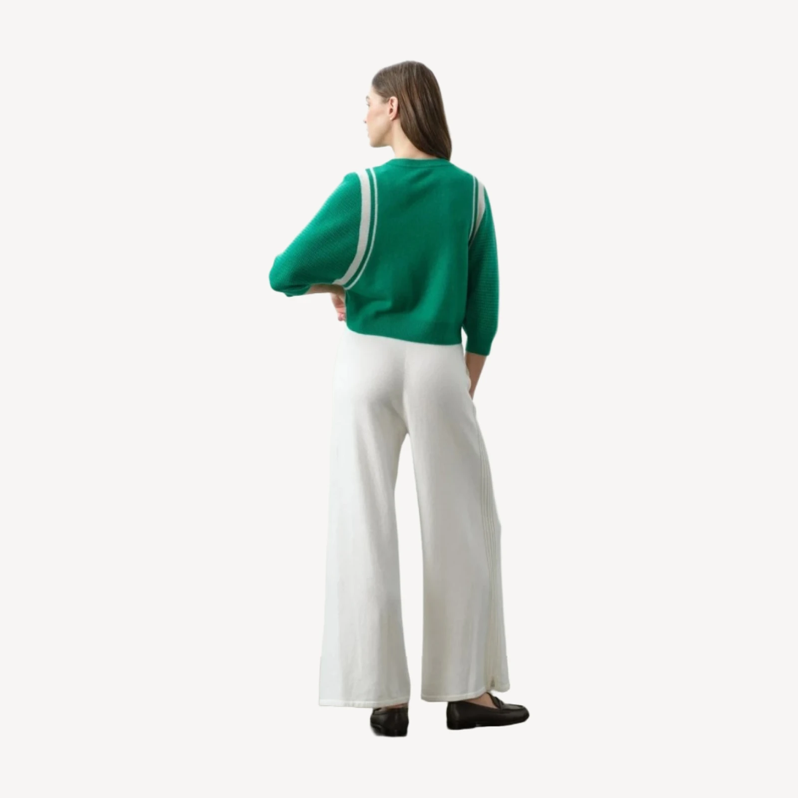 AMANDA CROPPED DOLMAN CREWNECK - TURF/ECRU