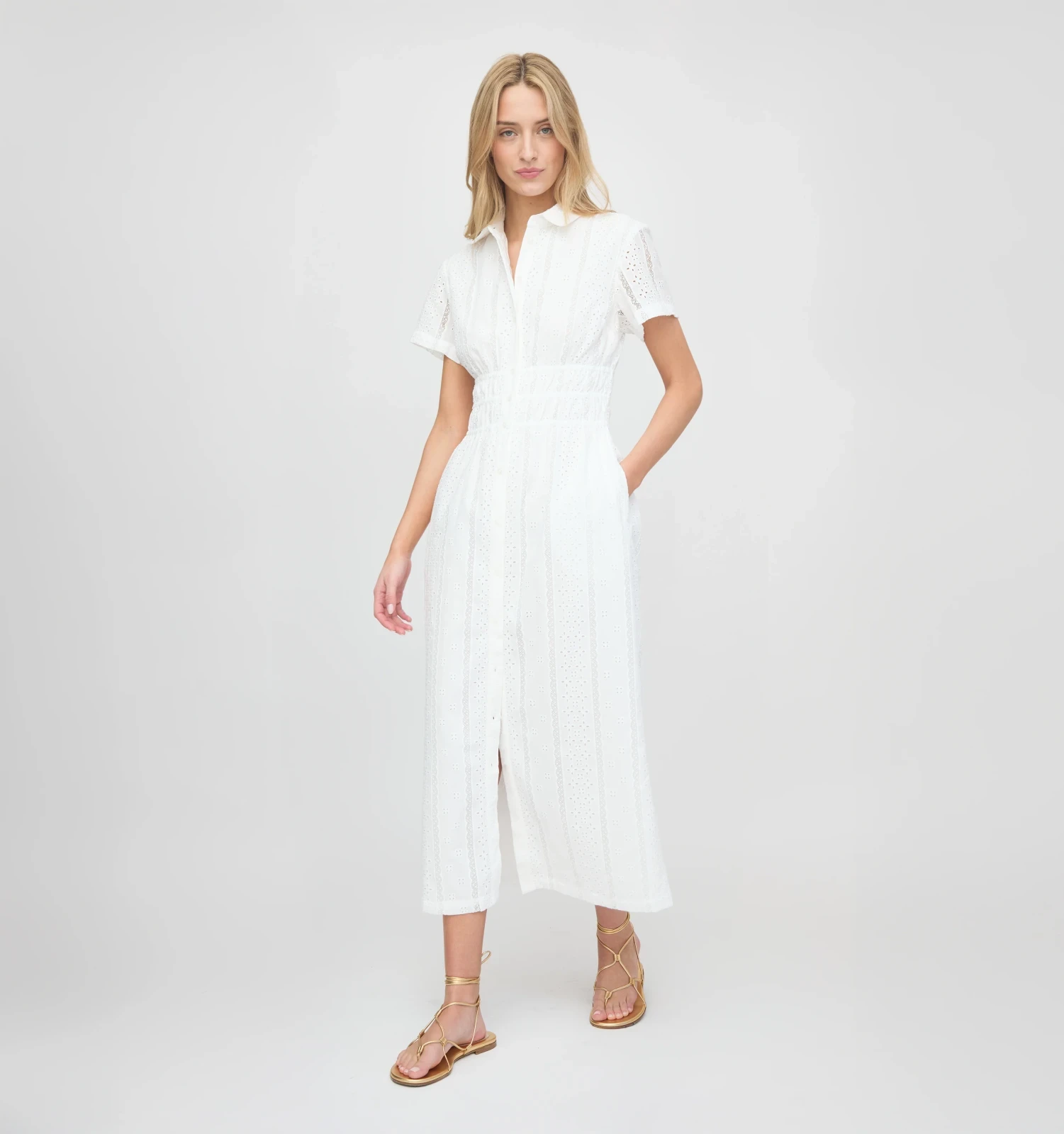 The Jamie Nap Dress - White Broderie Voile
