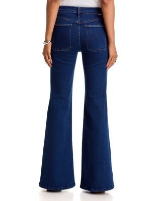 Mother The Patch Pocket Doozy Mid Rise Flare Jeans in Retrograde Rodeo