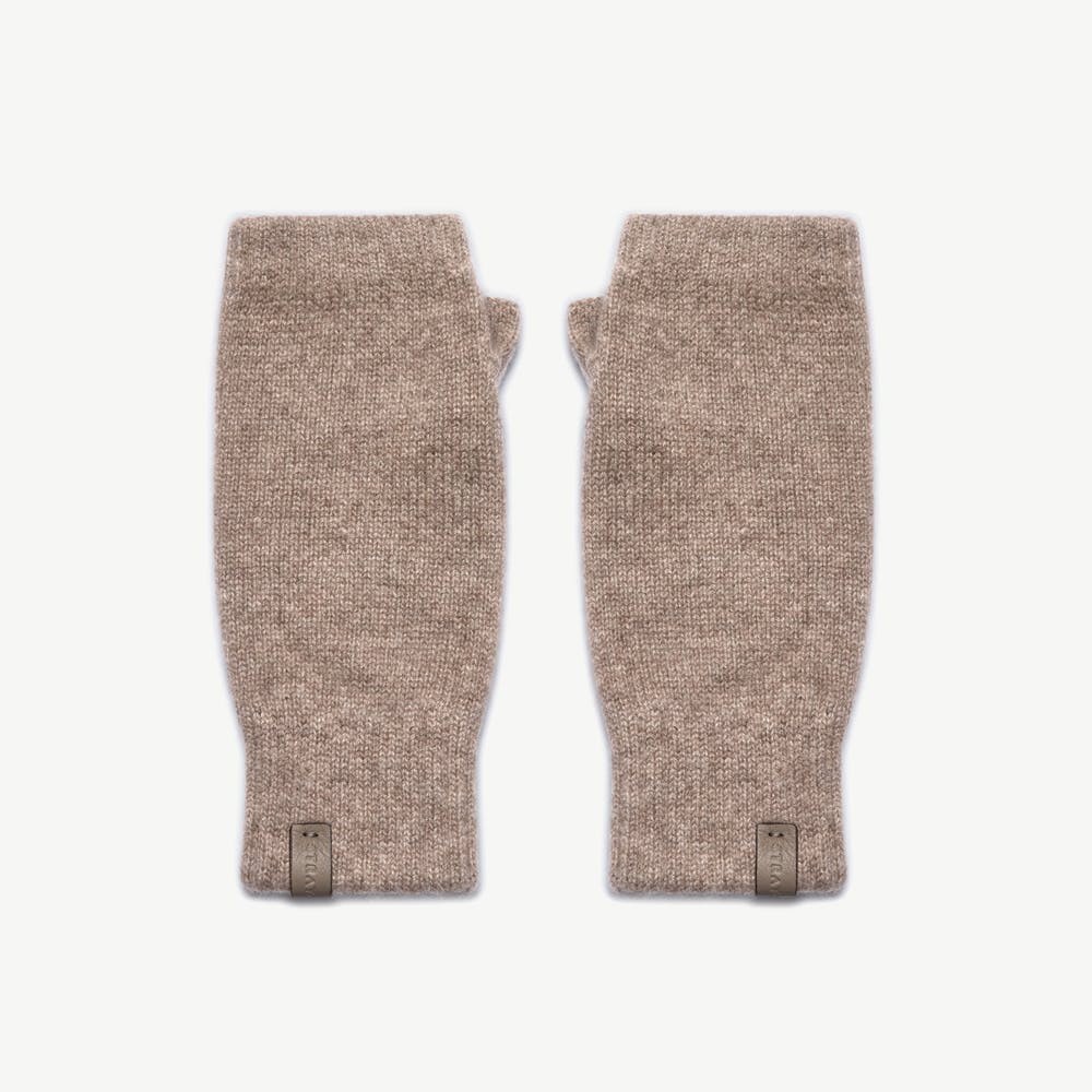 Westray Fingerless Cashmere Gloves - Pebble
