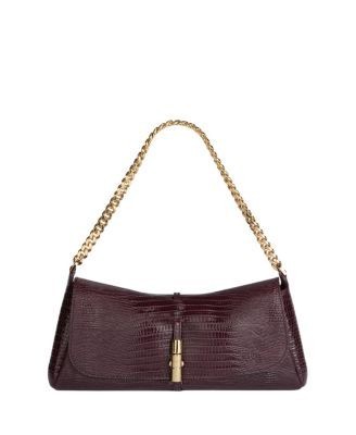 Balmain Metropolis Embossed Leather Shoulder Bag