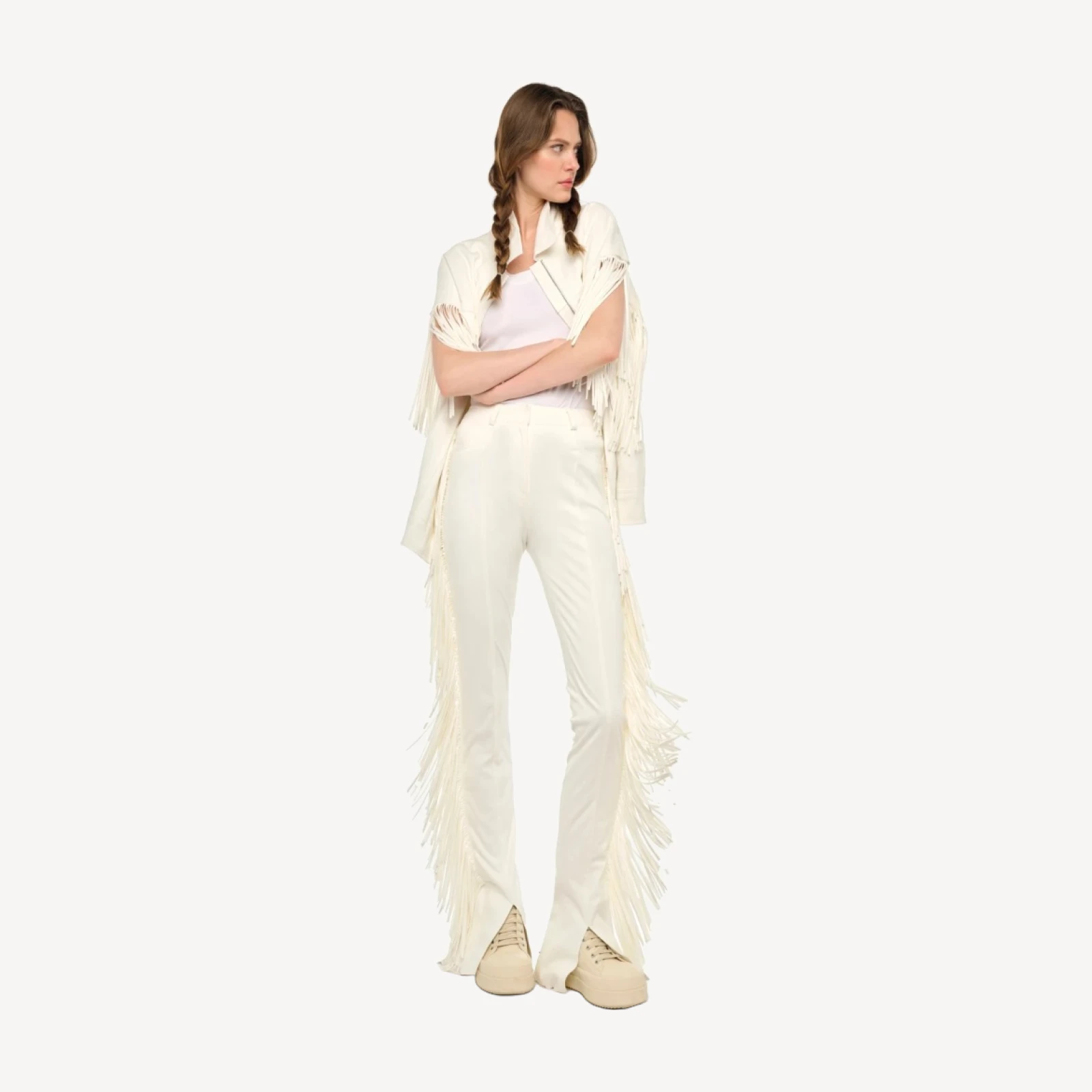 FRINGE SPAT JEANS