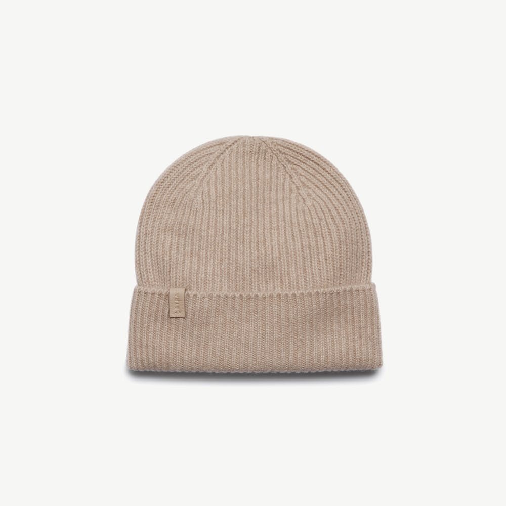 Westray Ribbed Cashmere Beanie - Oat