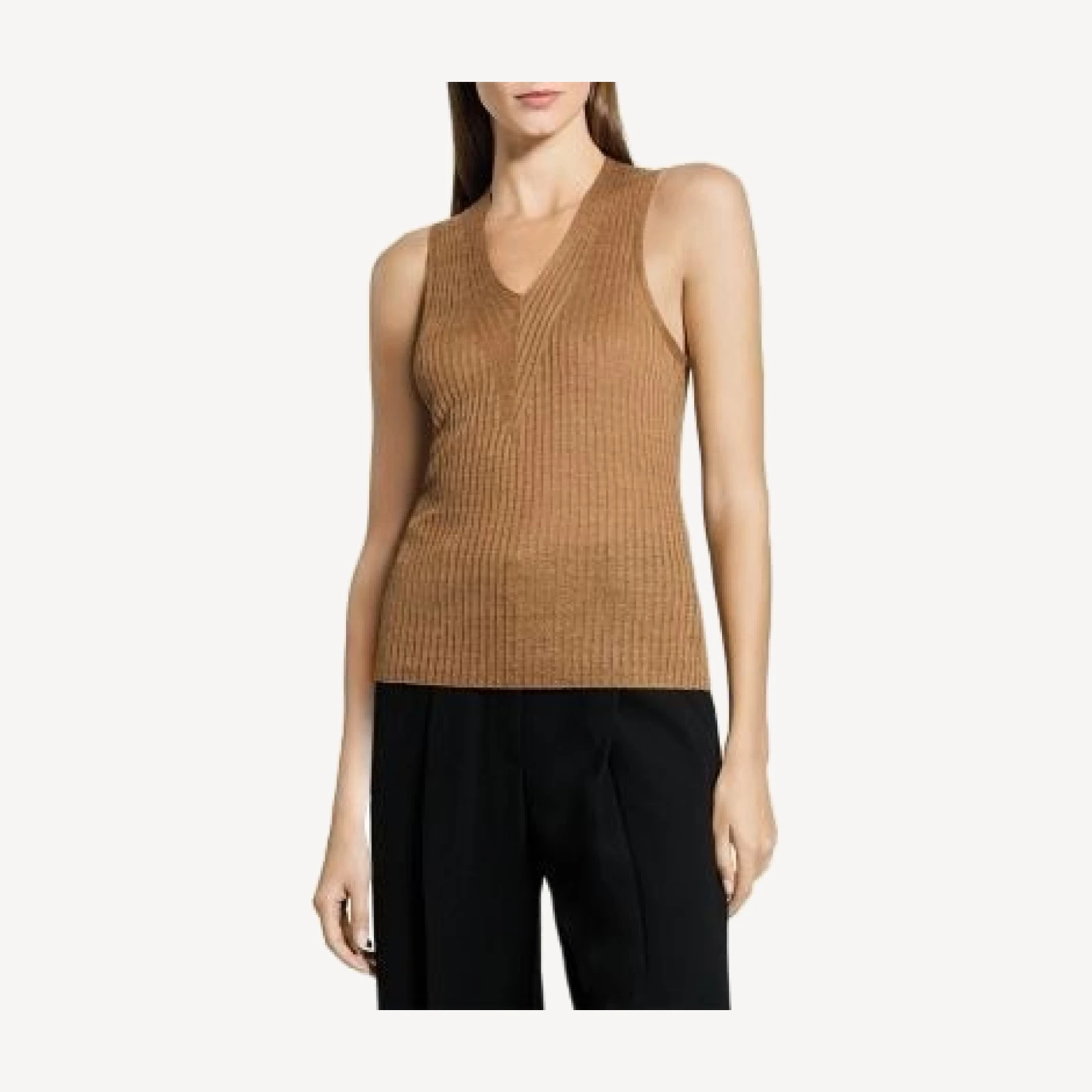 Theory Linen Blend Ribbed Sweater Tank