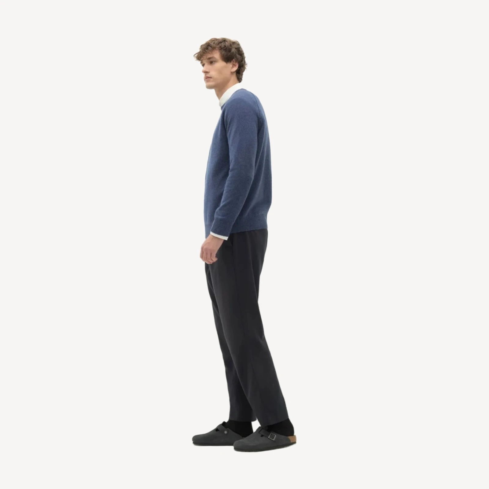 LORENZO CASHMERE CREWNECK - INDIGO HEATHER