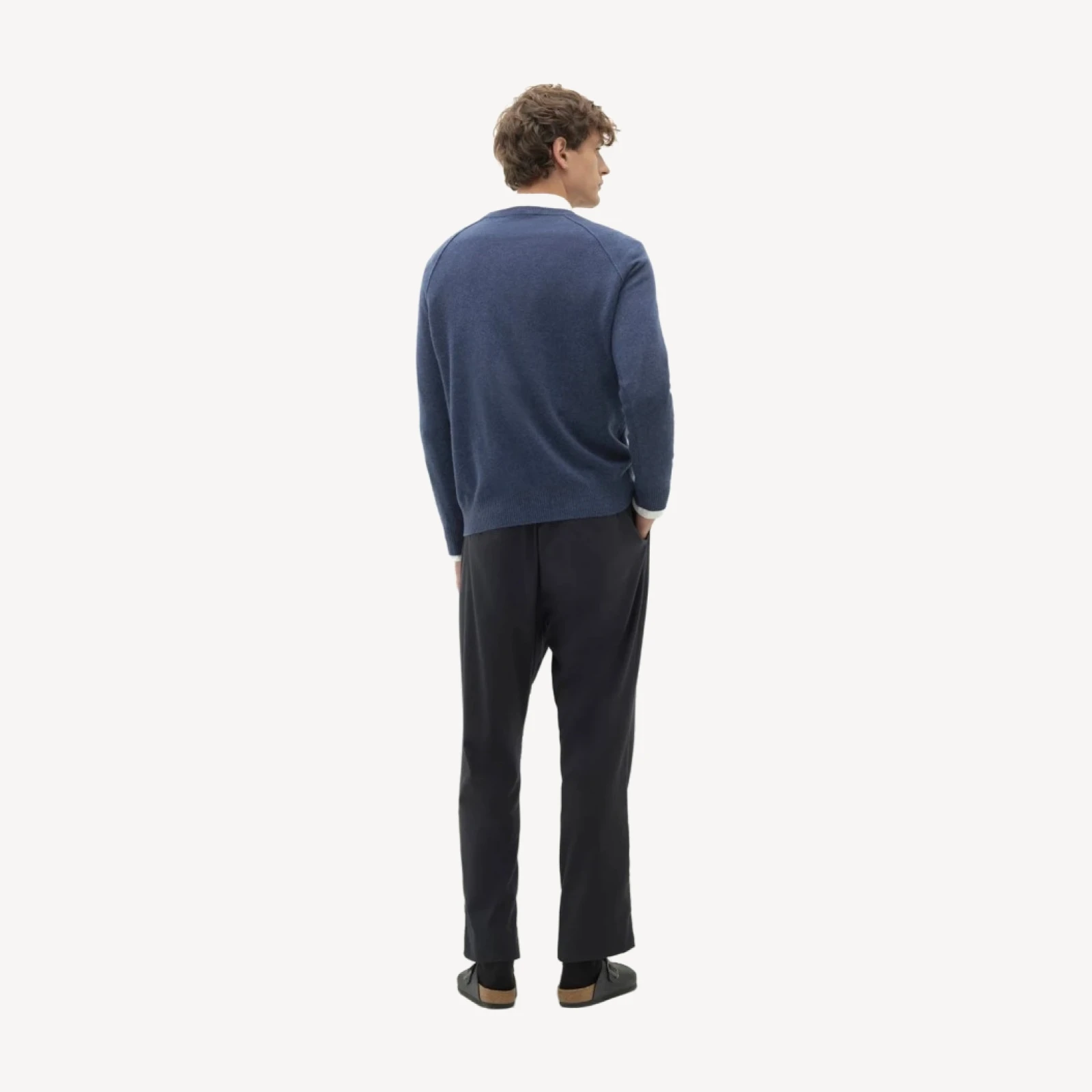 LORENZO CASHMERE CREWNECK - INDIGO HEATHER